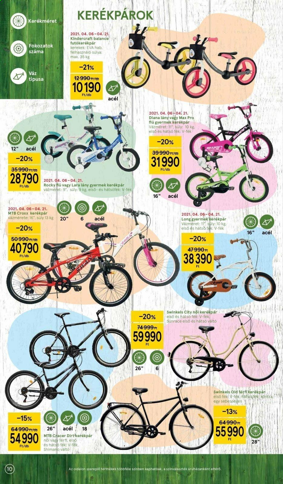 thumbnail - TESCO akciós újsága  - 2021.04.06 - 2021.04.27 - Akciós termékek - kerékpár, Shimano, bicikli, MTB.  10. Oldal