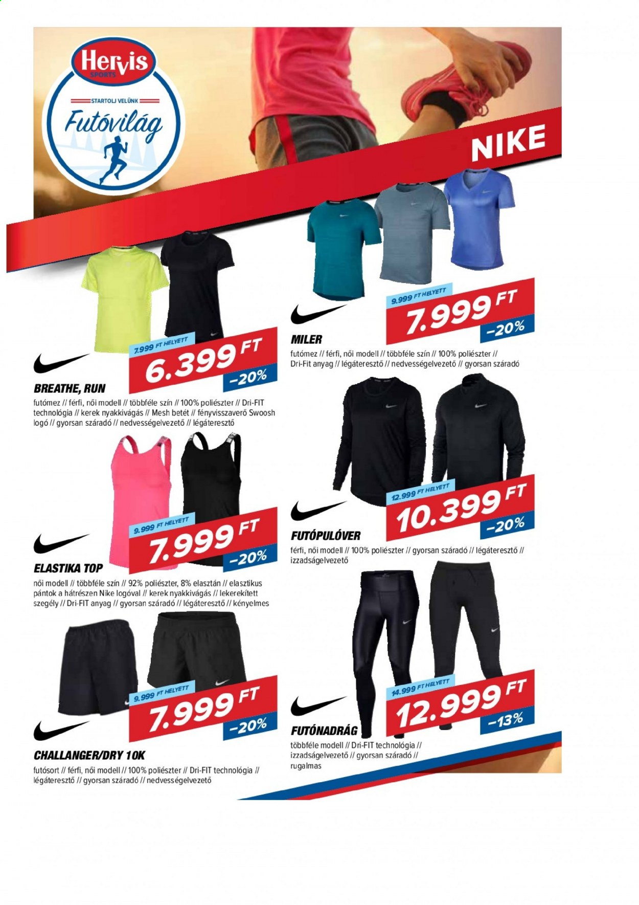 thumbnail - Hervis akciós újsága  - 2021.04.06 - 2021.04.11 - Akciós termékek - Nike, futó nadrág, futópulóver.  4. Oldal