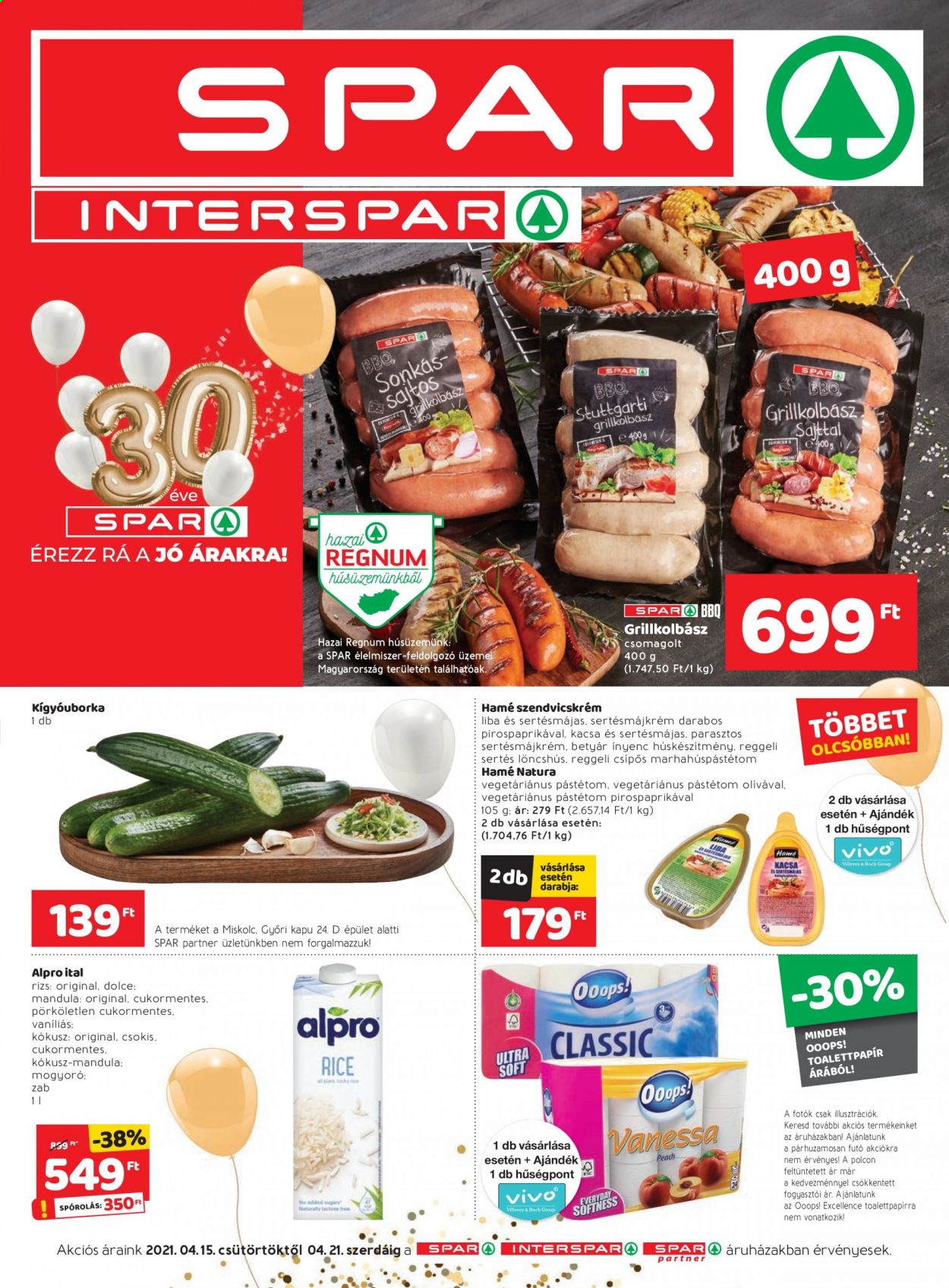 SPAR akciós újságok - 2021.04.15 - 2021.04.21. Oldal 1