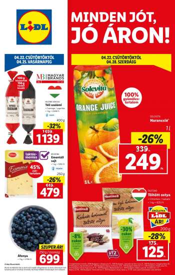 Újság Lidl - 2021.04.22 - 2021.04.28.
