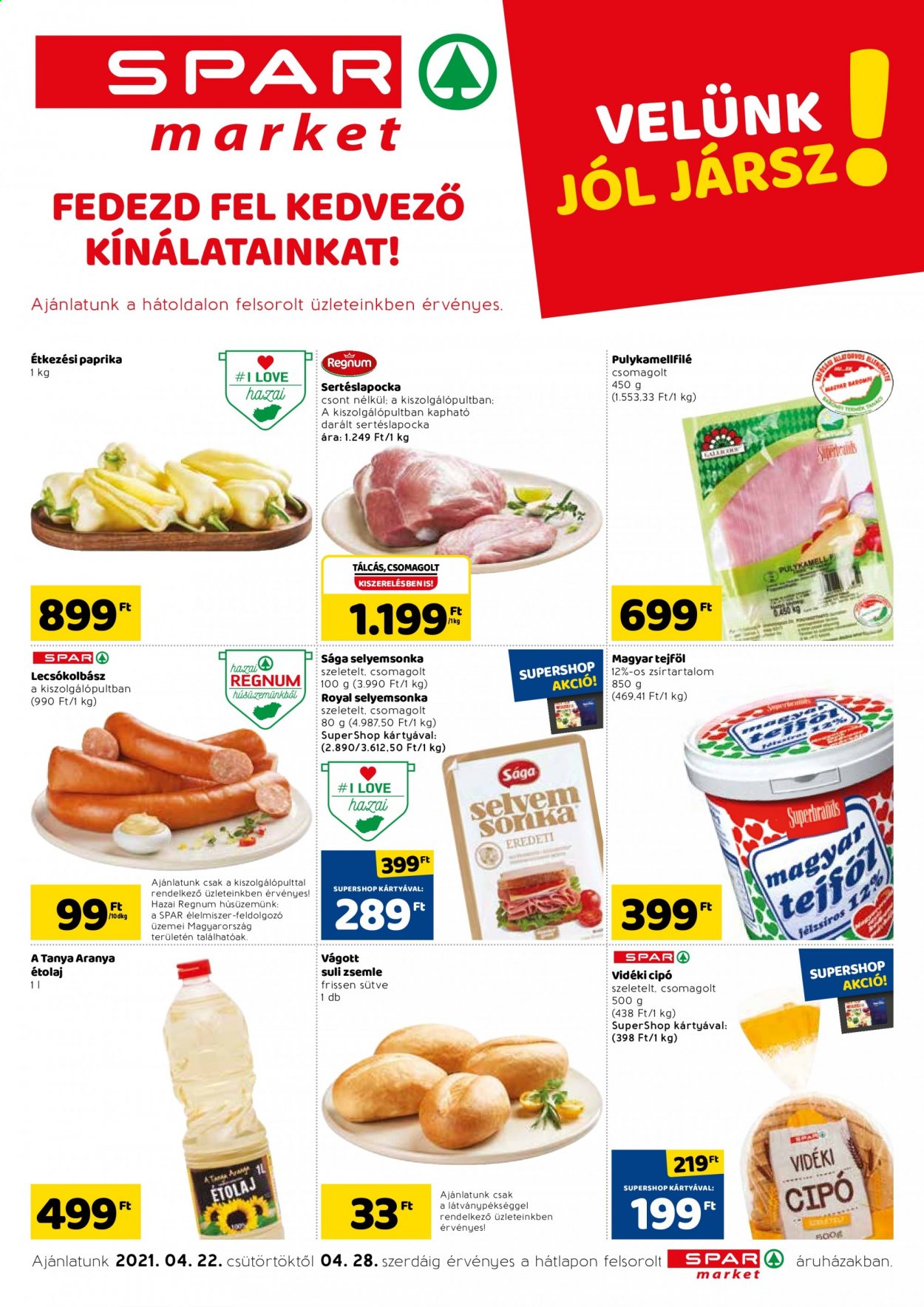 SPAR market akciós újságok - 2021.04.22 - 2021.04.28. Oldal 1