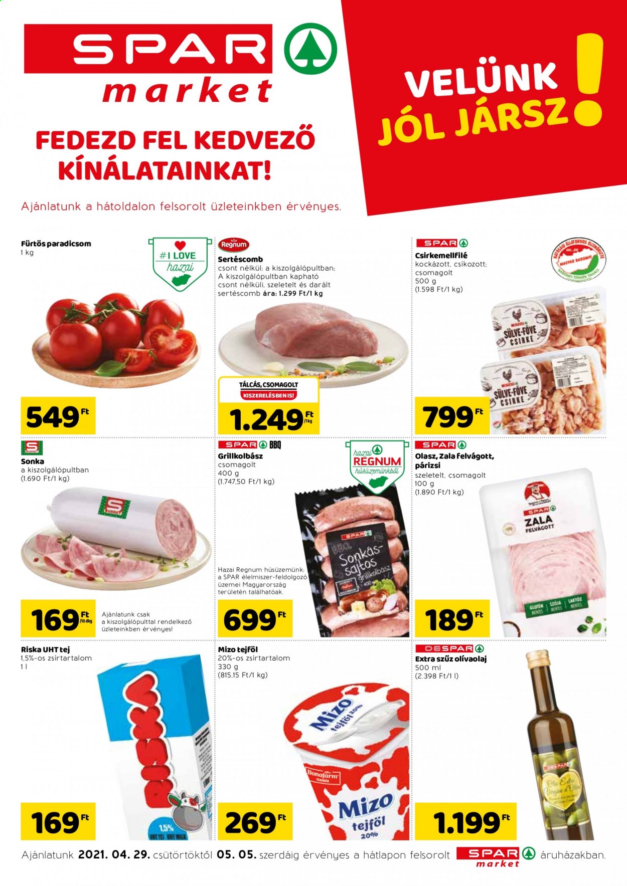 SPAR market akciós újságok - 2021.04.29 - 2021.05.05. Oldal 1