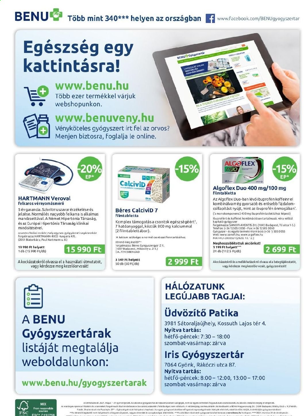 BENU Gyógyszertár akciós újságok - 2021.05.01 - 2021.05.31. Oldal 32