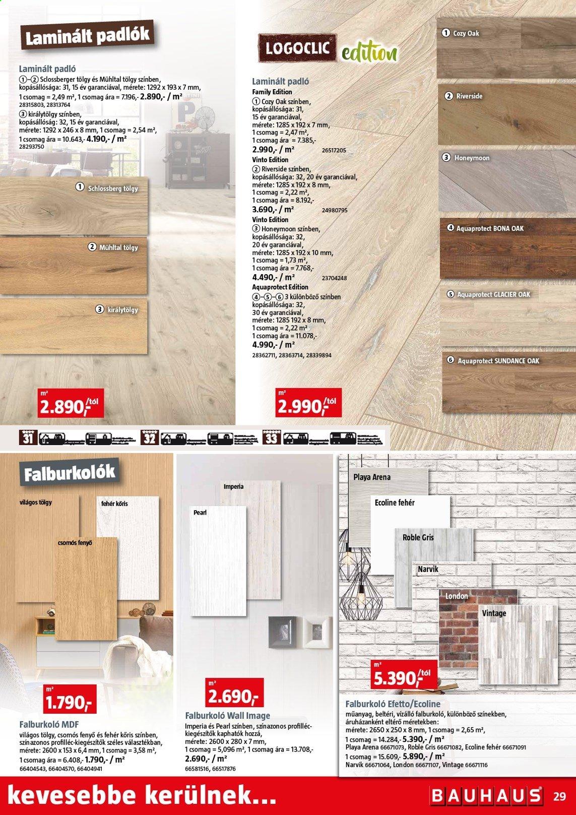 thumbnail - Bauhaus akciós újsága  - 2021.05.04 - 2021.05.31 - Akciós termékek - laminált padló, falburkoló.  29. Oldal