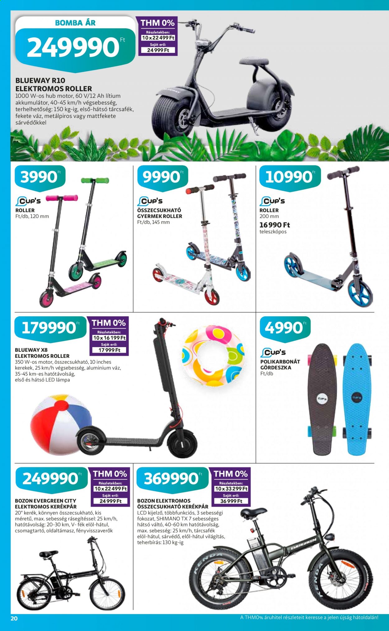 thumbnail - Auchan akciós újsága  - 2021.06.03 - 2021.06.16 - Akciós termékek - roller, elektromos roller, elektromos bicikli, kerékpár, Shimano, gördeszka, led-lámpa, lámpa, akkumulátor.  20. Oldal