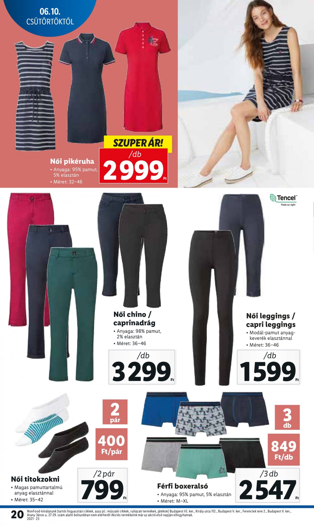 Lidl akciós újsága  - 2021.06.10 - 2021.06.16 - Akciós termékek - női leggings, bokszeralsó, leggings.  20. Oldal