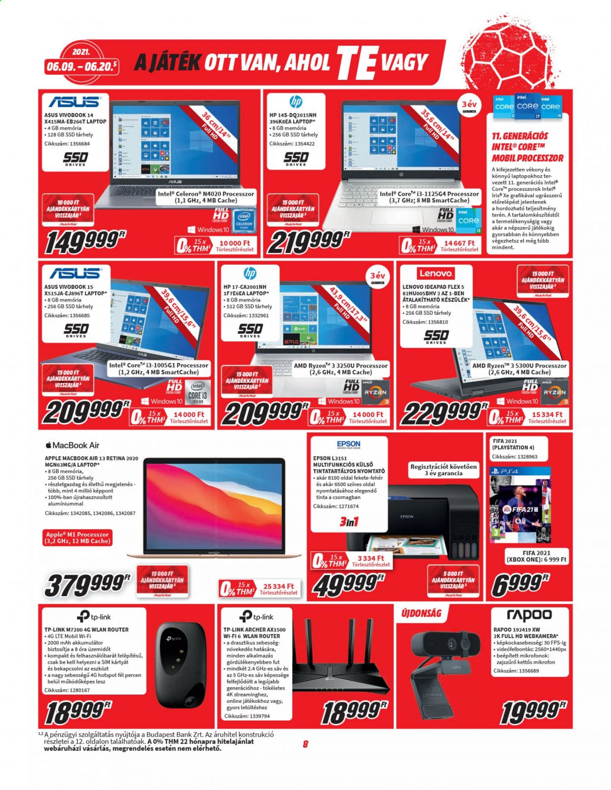 MediaMarkt akciós újságok - 2021.06.09 - 2021.06.20. Oldal 8