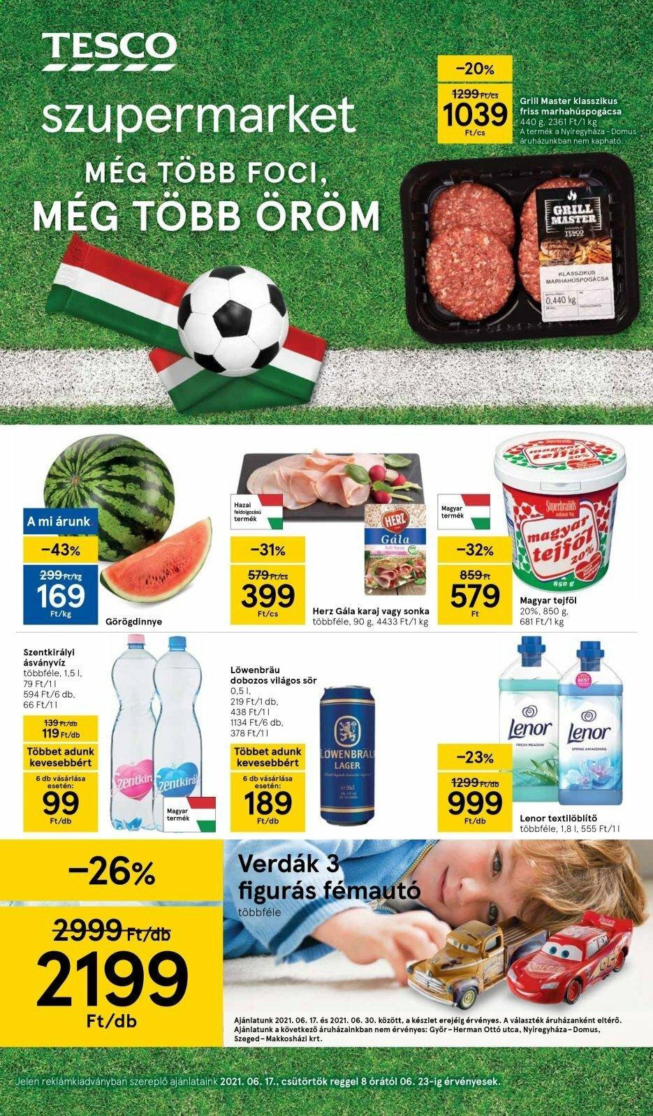 TESCO akciós újságok - 2021.06.17 - 2021.06.23. Oldal 1
