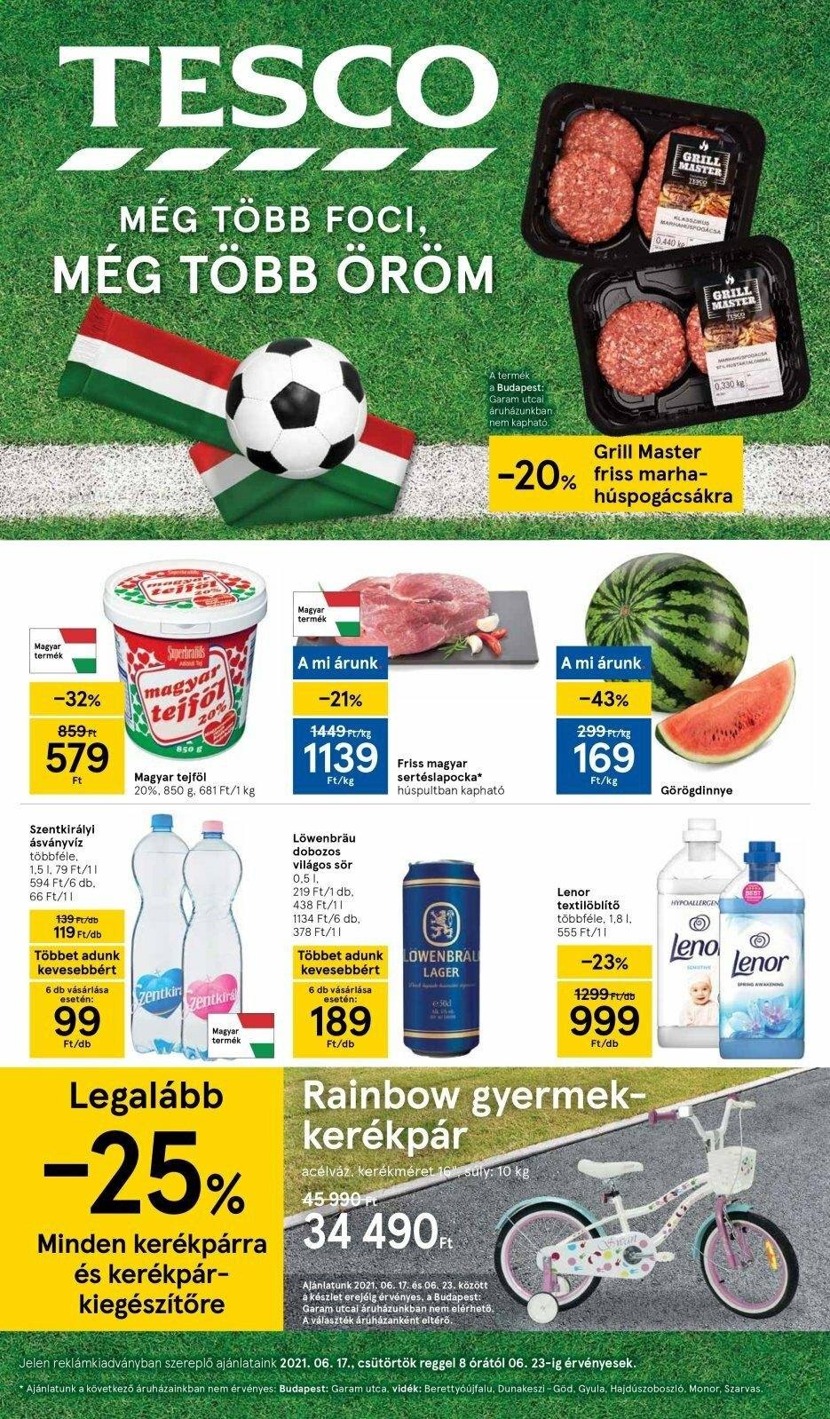 TESCO akciós újságok - 2021.06.17 - 2021.06.23. Oldal 1