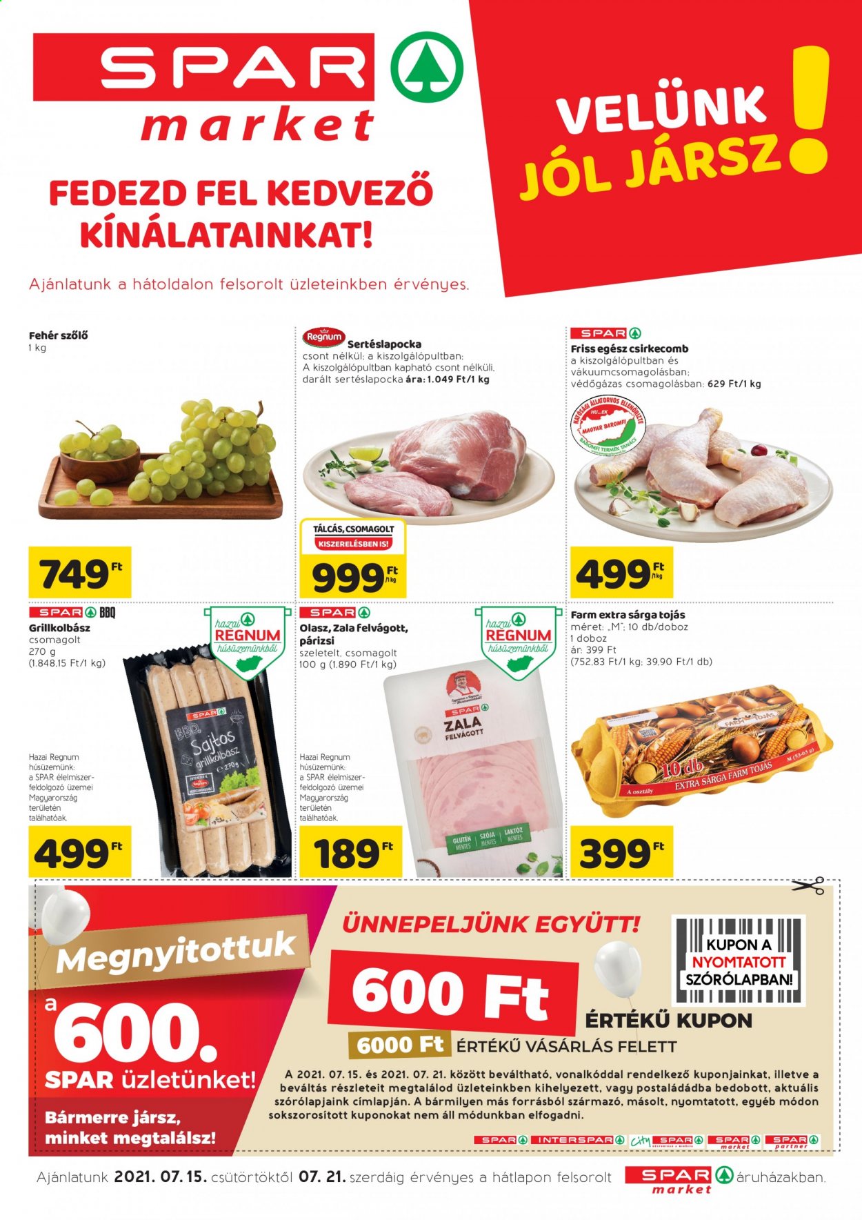 SPAR market akciós újságok - 2021.07.15 - 2021.07.21. Oldal 1