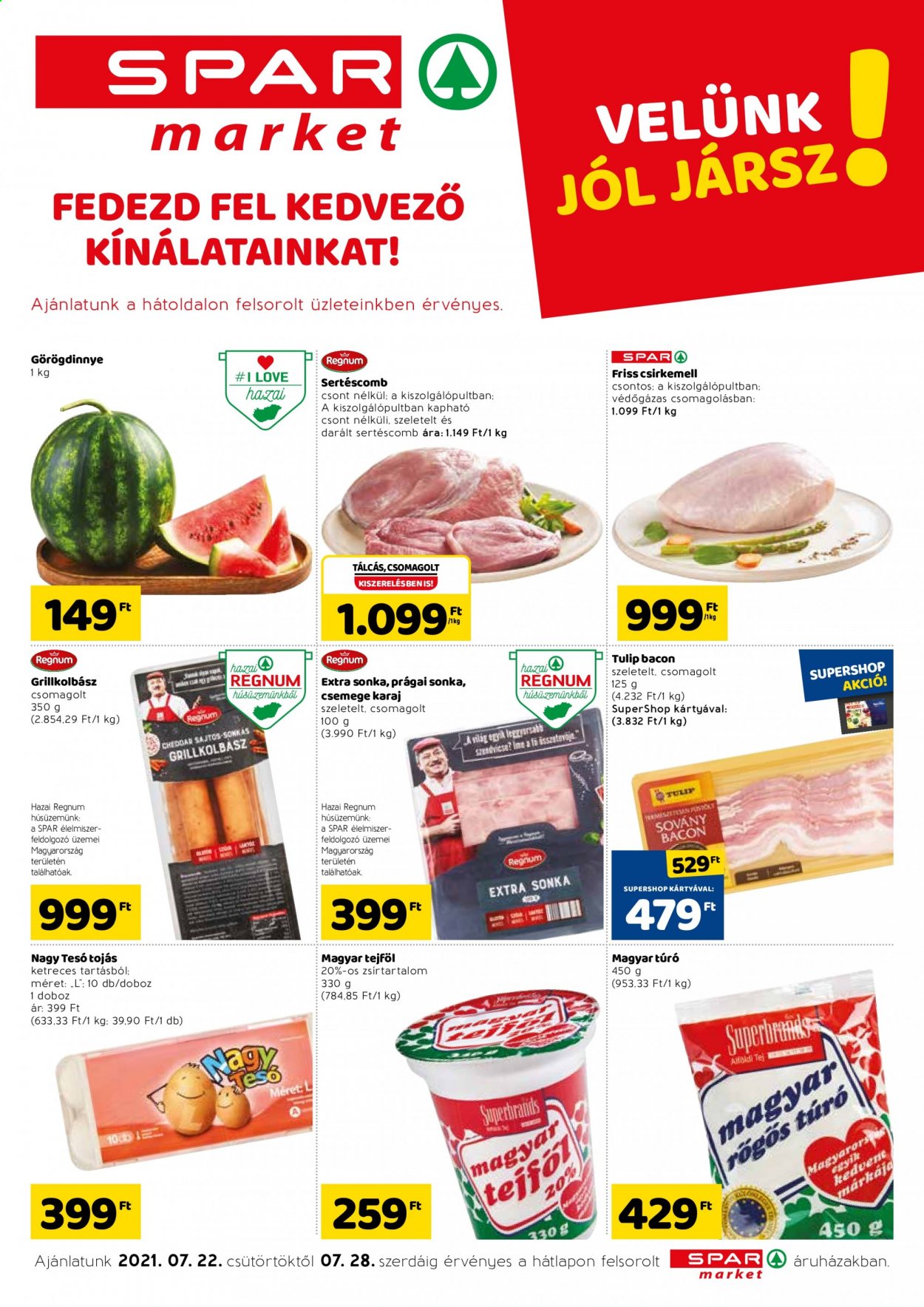 SPAR market akciós újságok - 2021.07.22 - 2021.07.28. Oldal 1