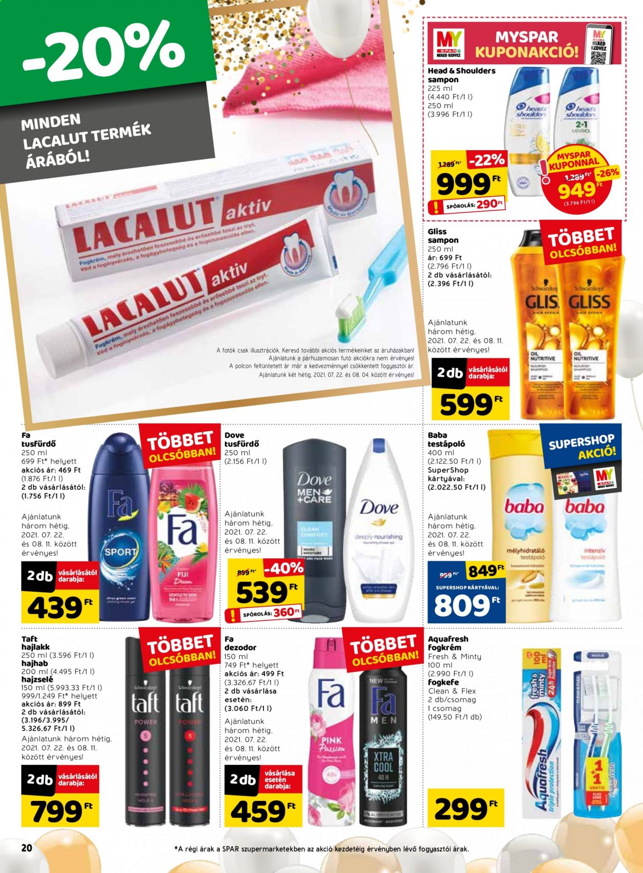 SPAR akciós újságok - 2021.07.22 - 2021.07.28. Oldal 20