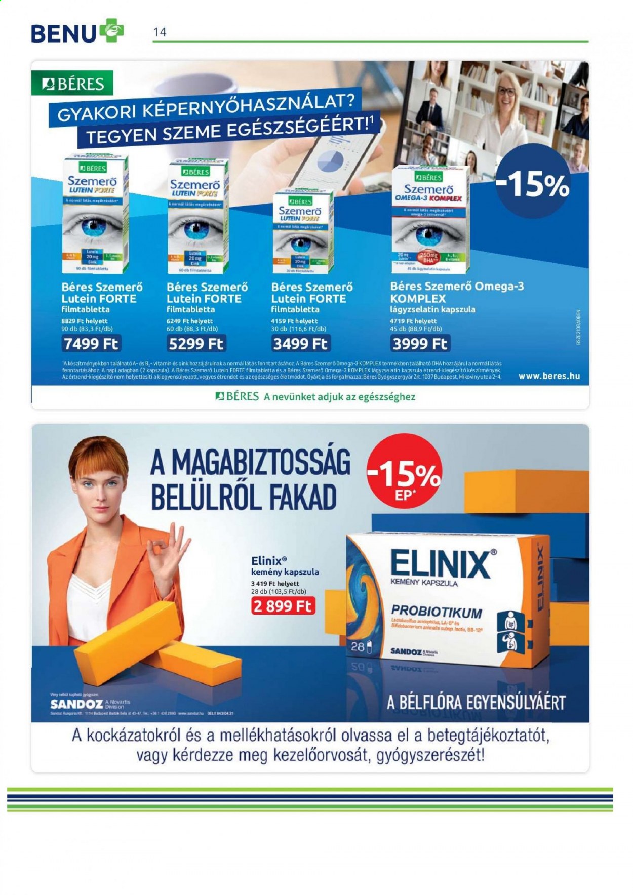 BENU Gyógyszertár akciós újságok - 2021.08.01 - 2021.08.31. Oldal 15