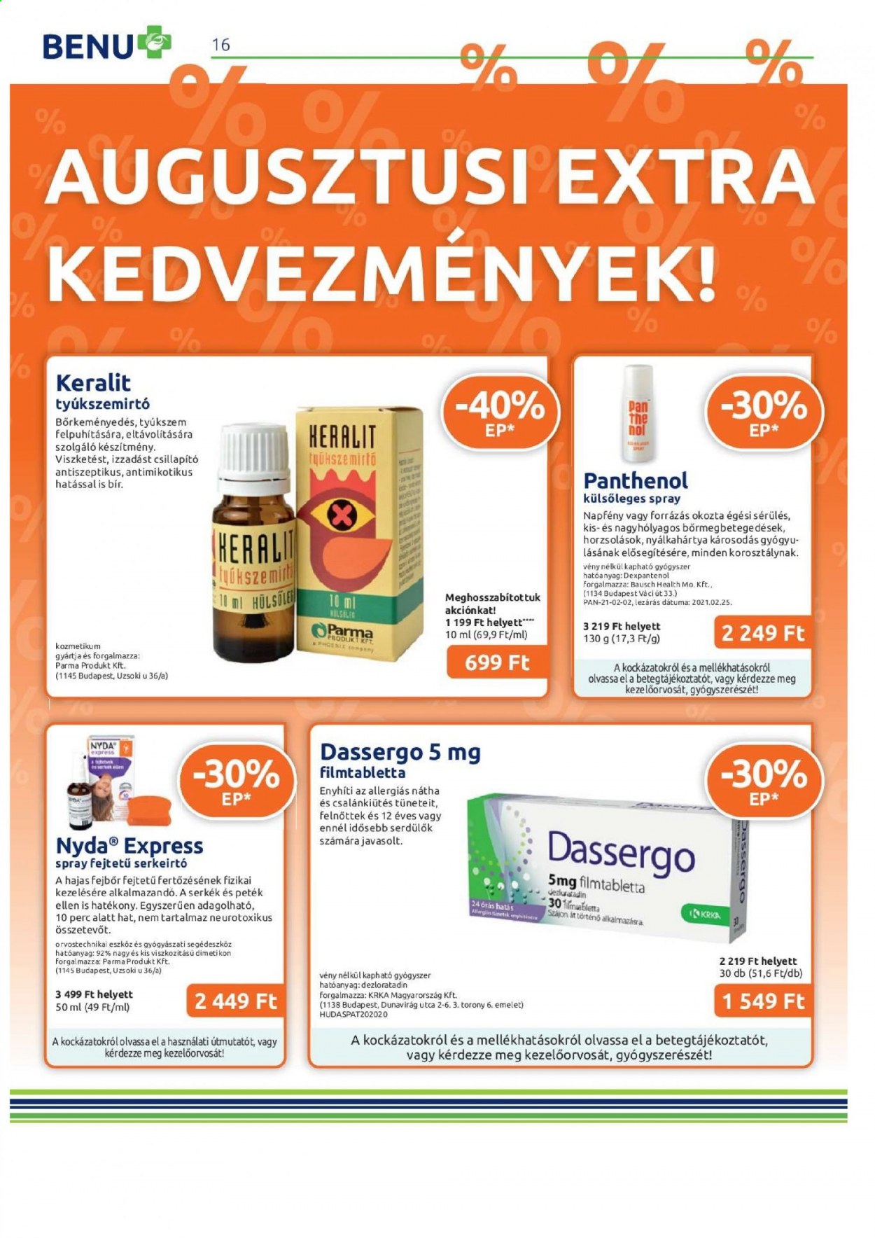 BENU Gyógyszertár akciós újságok - 2021.08.01 - 2021.08.31. Oldal 17