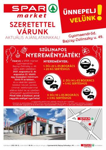 Újság SPAR market - 2021.08.12 - 2021.08.18.