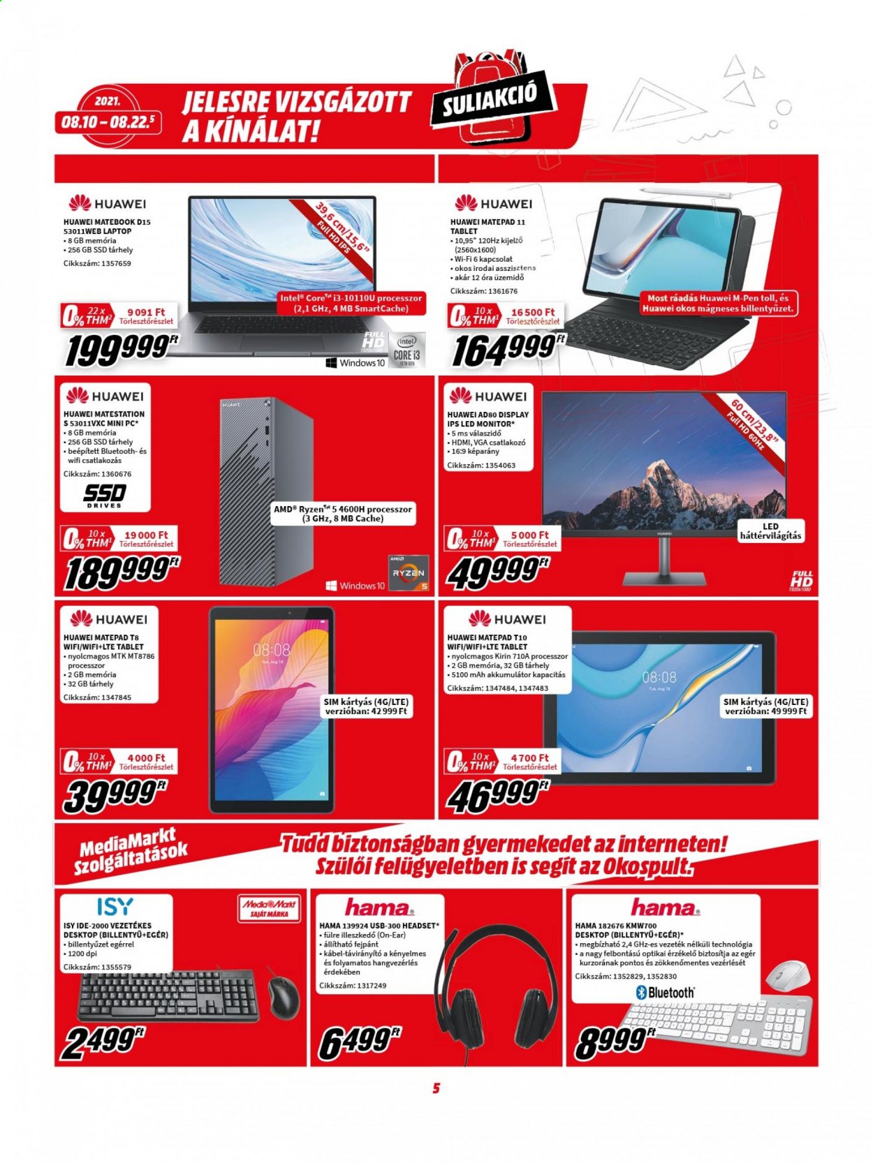 MediaMarkt akciós újságok - 2021.08.10 - 2021.08.22. Oldal 5