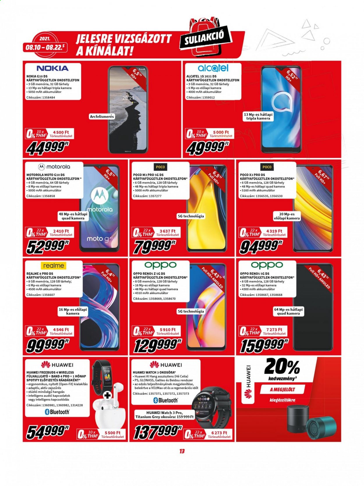 MediaMarkt akciós újságok - 2021.08.10 - 2021.08.22. Oldal 13