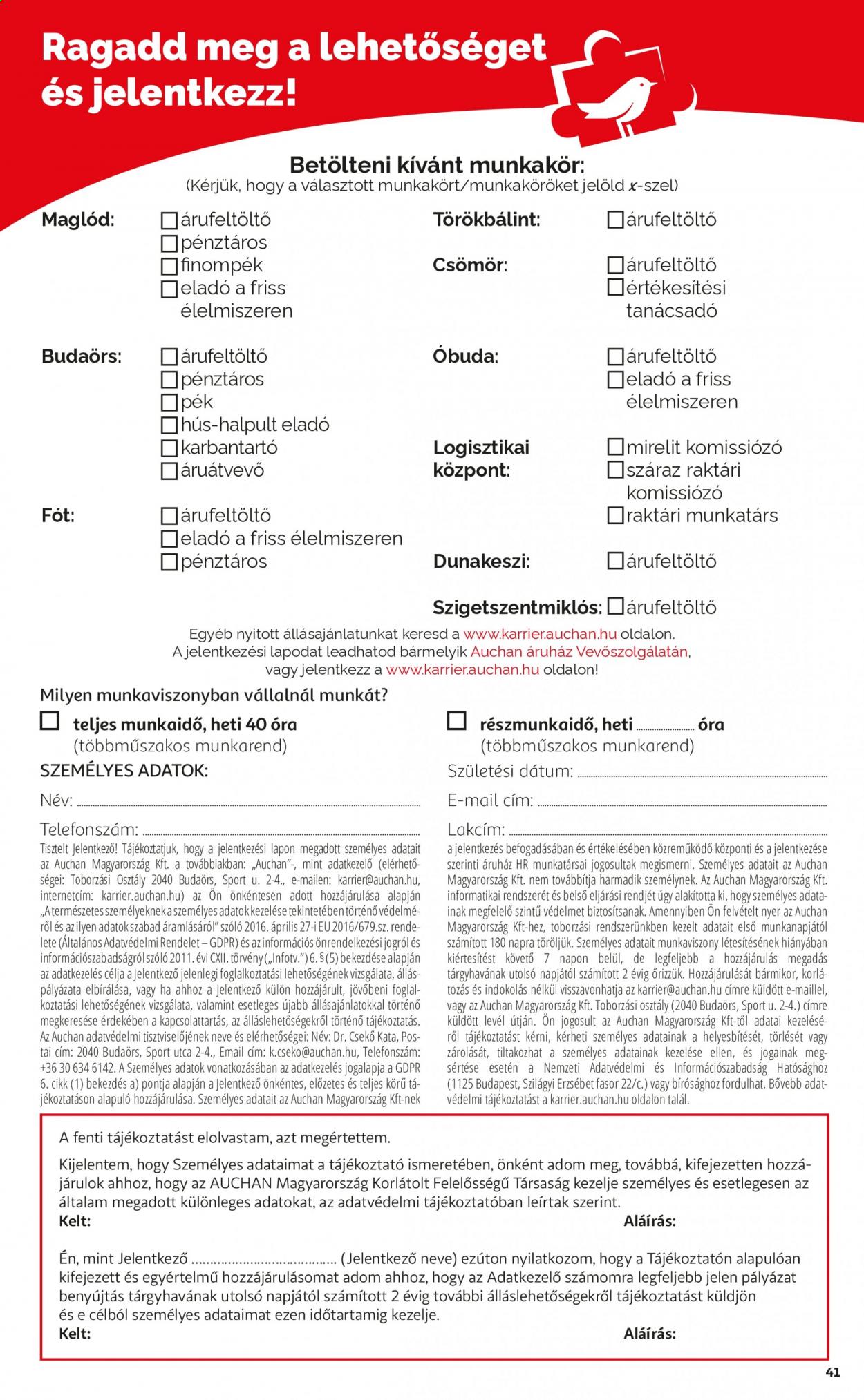 Auchan akciós újságok - 2021.09.02 - 2021.09.08. Oldal 41