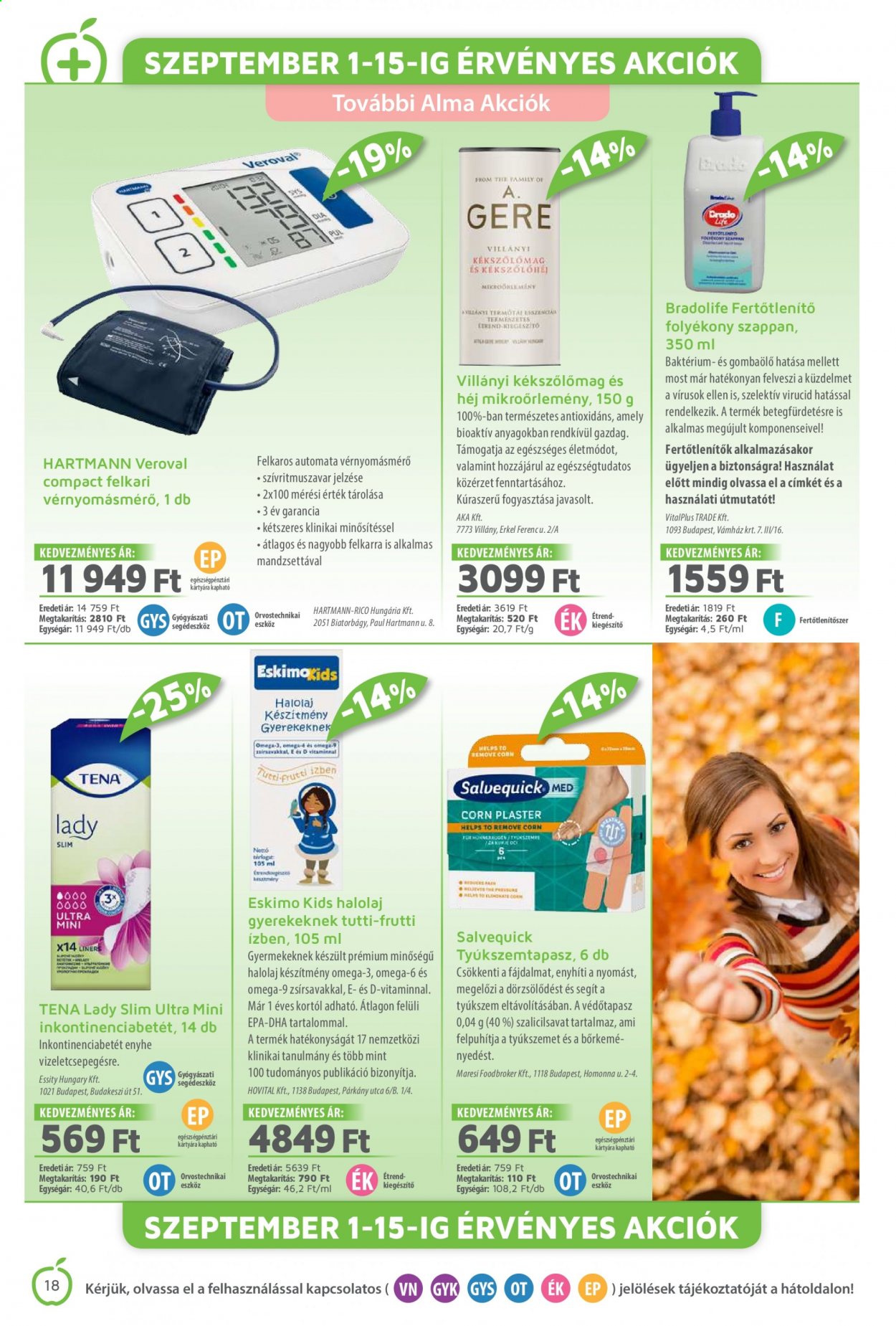 Alma Gyógyszertárak akciós újságok - 2021.09.01 - 2021.09.30. Oldal 18