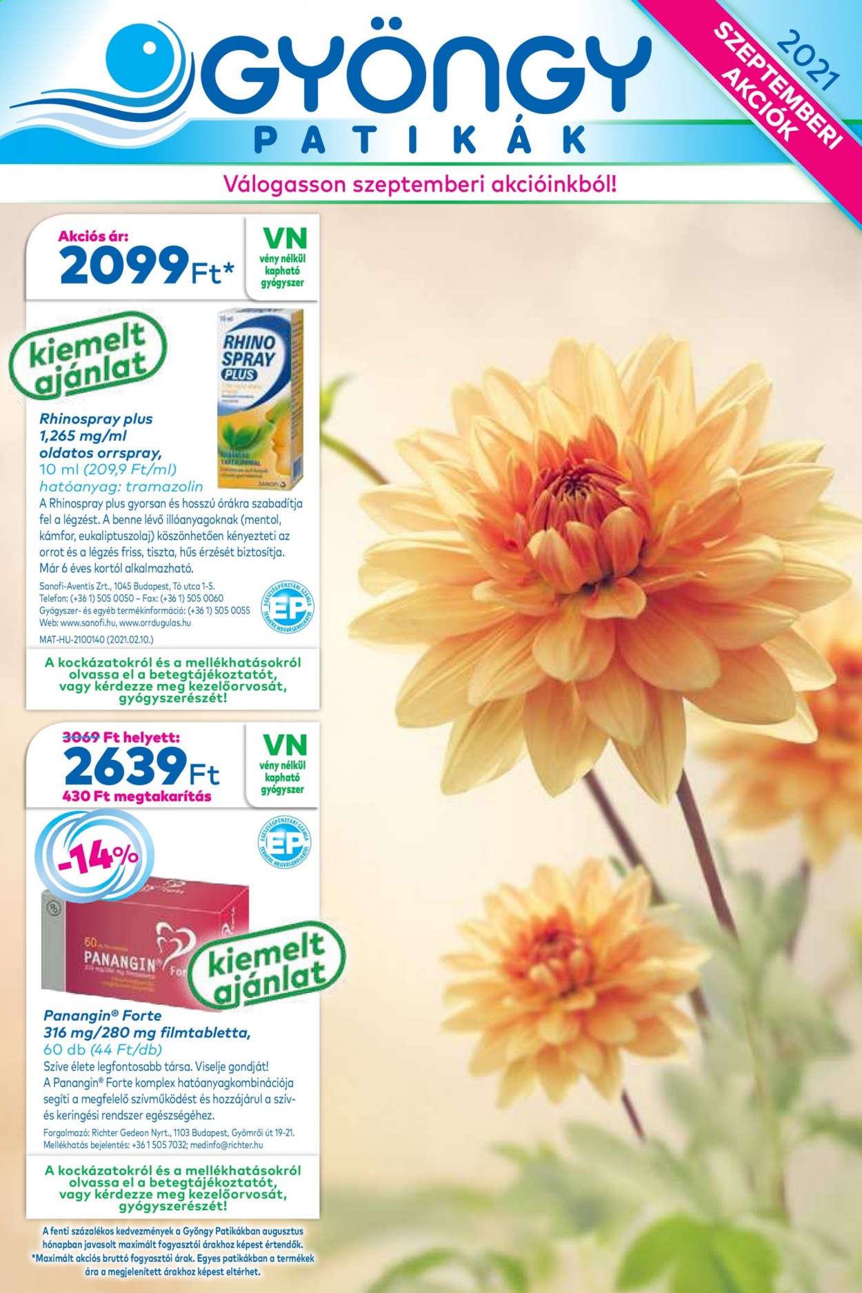 Gyöngy Patikák akciós újságok - 2021.09.01 - 2021.09.30. Oldal 1