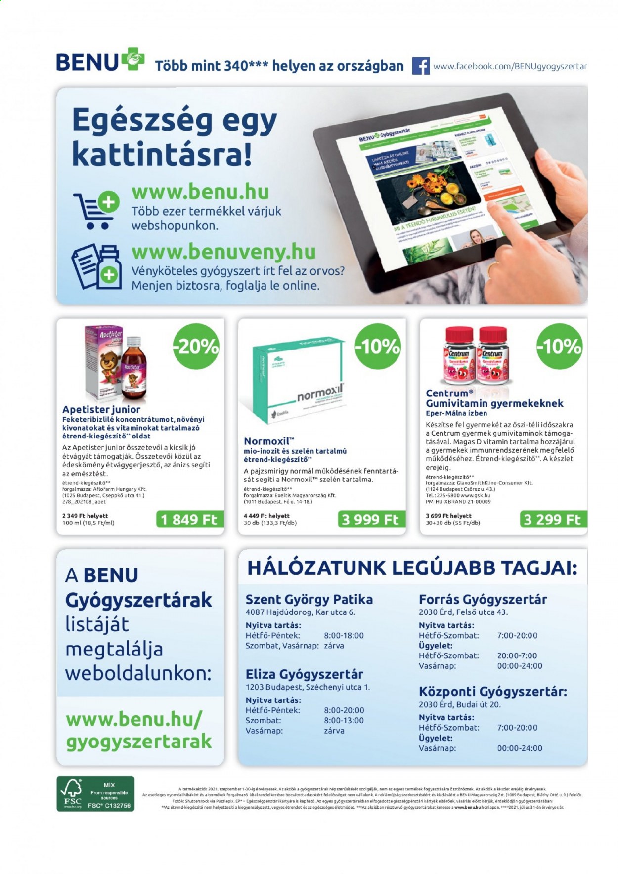 BENU Gyógyszertár akciós újságok - 2021.09.01 - 2021.09.30. Oldal 32