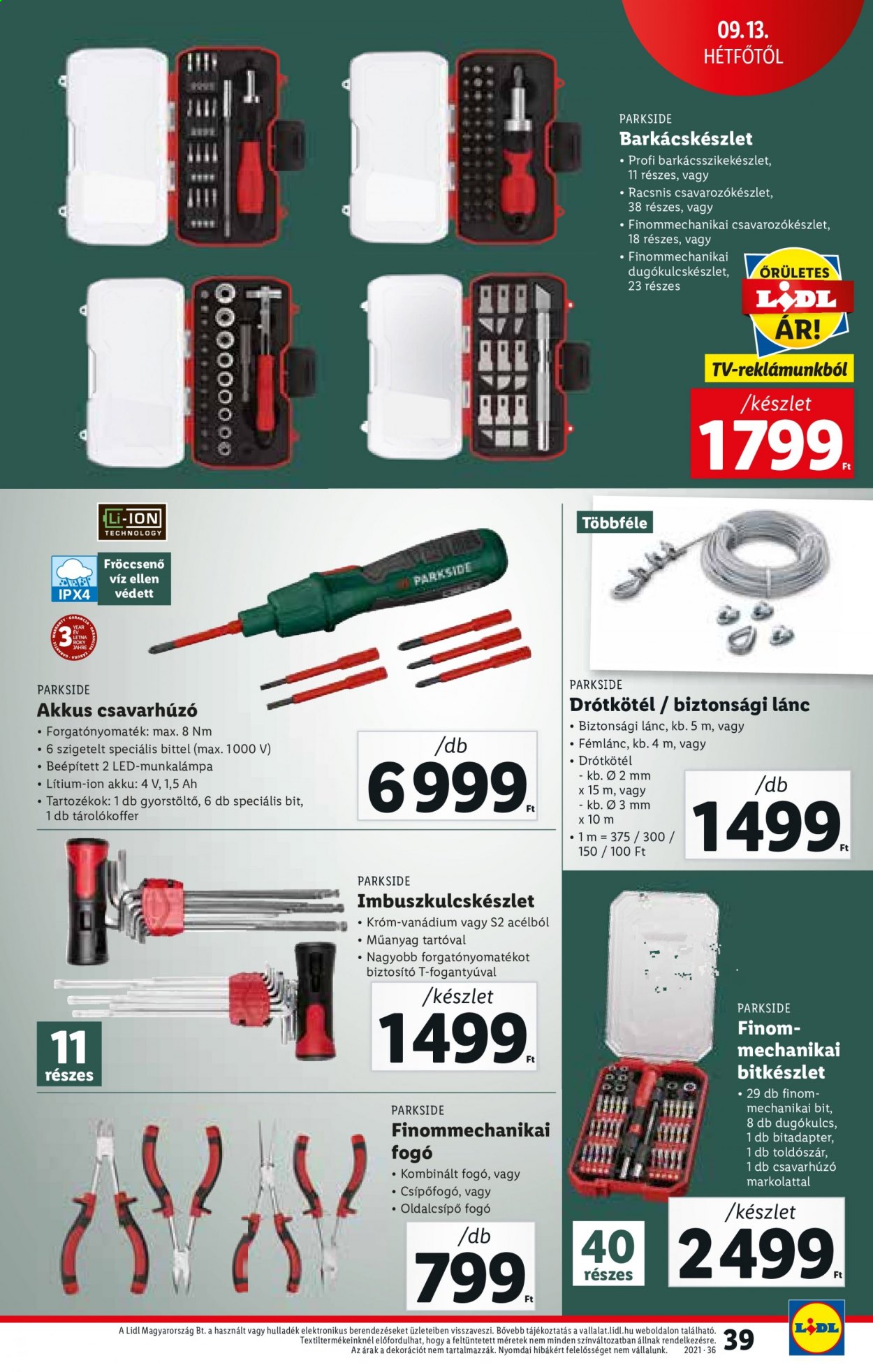 Lidl akciós újságok - 2021.09.09 - 2021.09.15. Oldal 39
