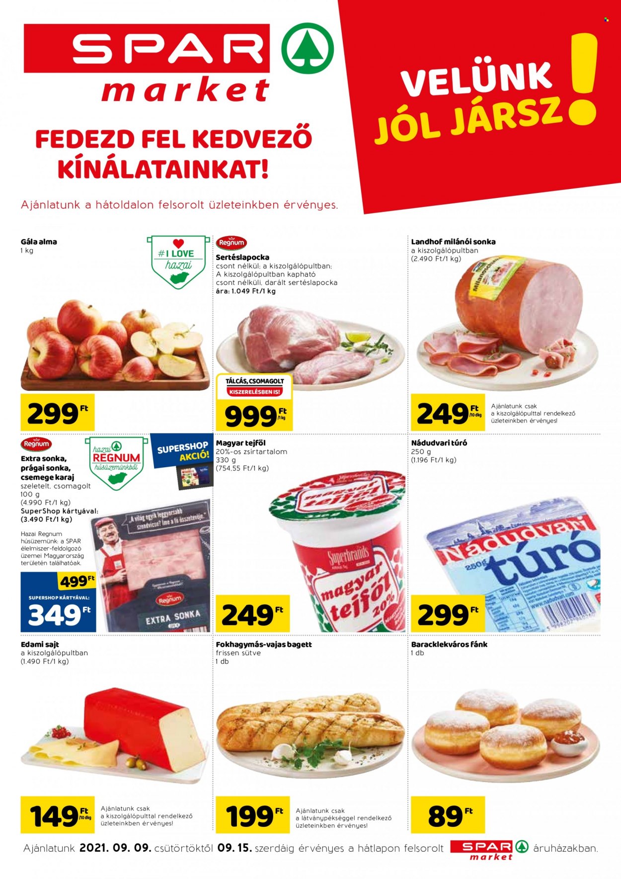 SPAR market akciós újságok - 2021.09.09 - 2021.09.15. Oldal 1