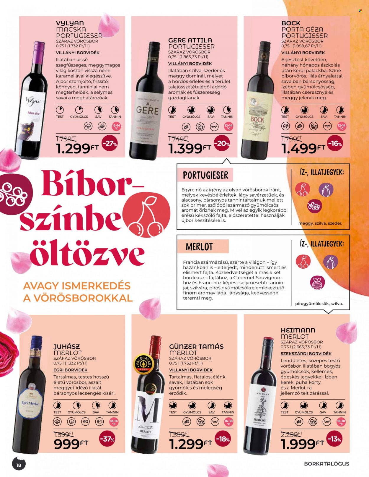 thumbnail - SPAR akciós újsága  - 2021.09.08 - 2021.09.29 - Akciós termékek - kékszőlő, szilva, Bock, Bordeaux, Merlot, száraz vörösbor, vörösbor, Szekszárdi.  18. Oldal
