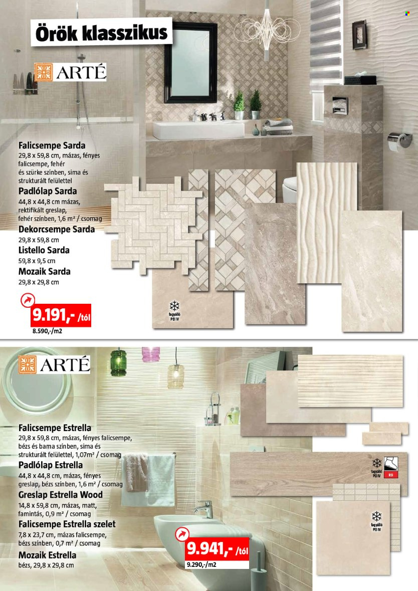 thumbnail - Bauhaus akciós újsága  - Akciós termékek - greslap, padlólap, falicsempe, dekorcsempe.  4. Oldal
