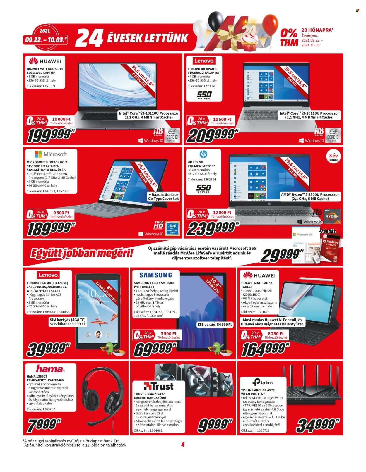 MediaMarkt akciós újságok - 2021.09.22 - 2021.10.03. Oldal 4