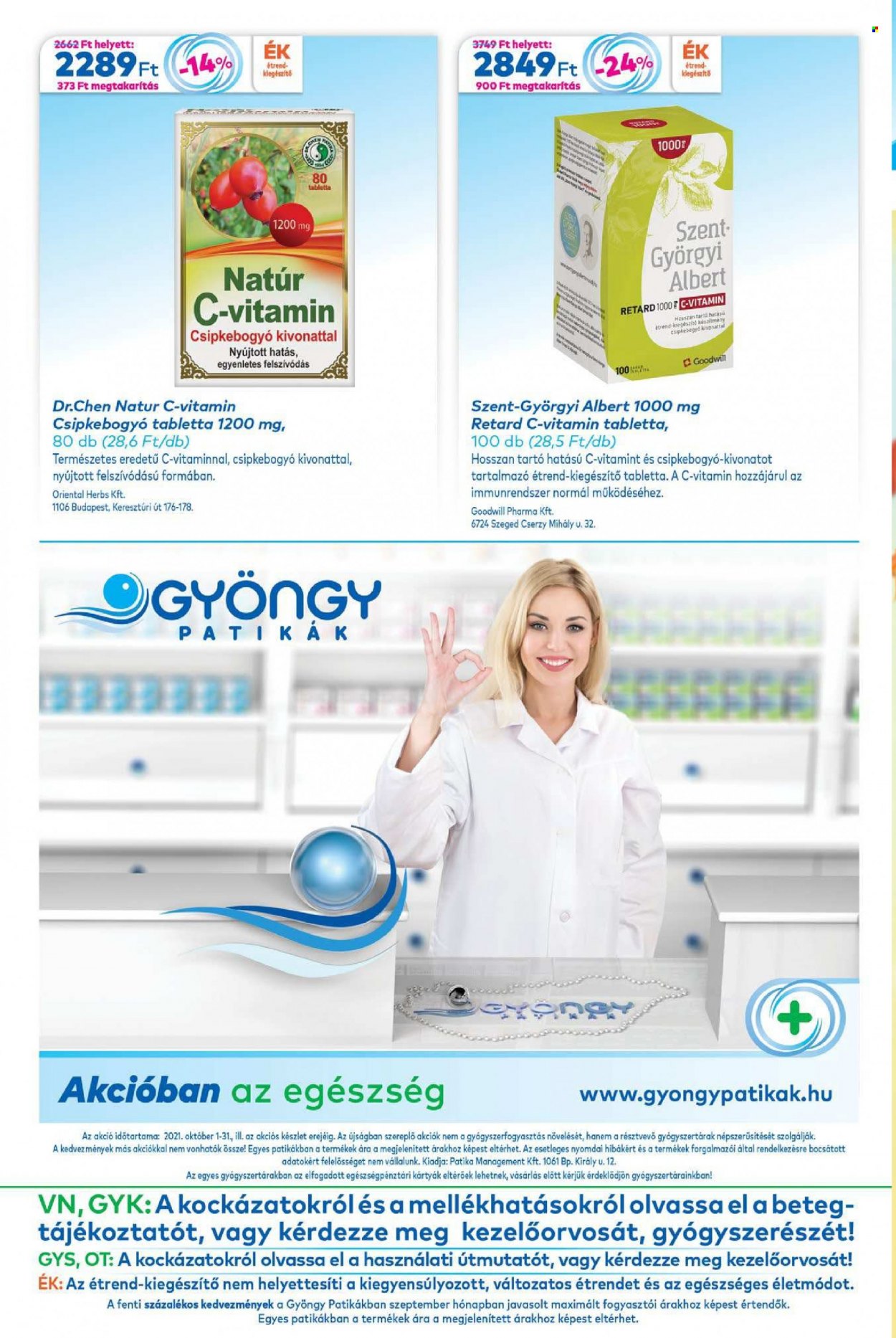 Gyöngy Patikák akciós újságok - 2021.10.01 - 2021.10.31. Oldal 20