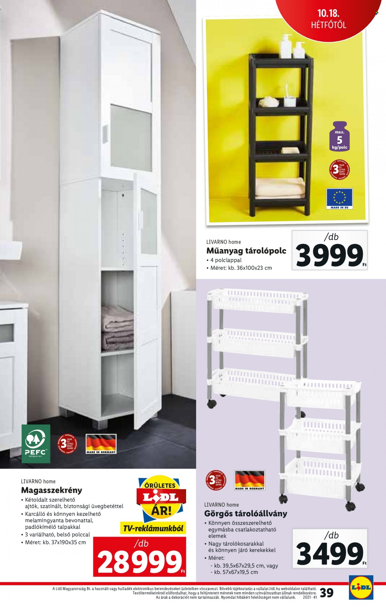 Lidl akciós újságok - 2021.10.14 - 2021.10.20. Oldal 39