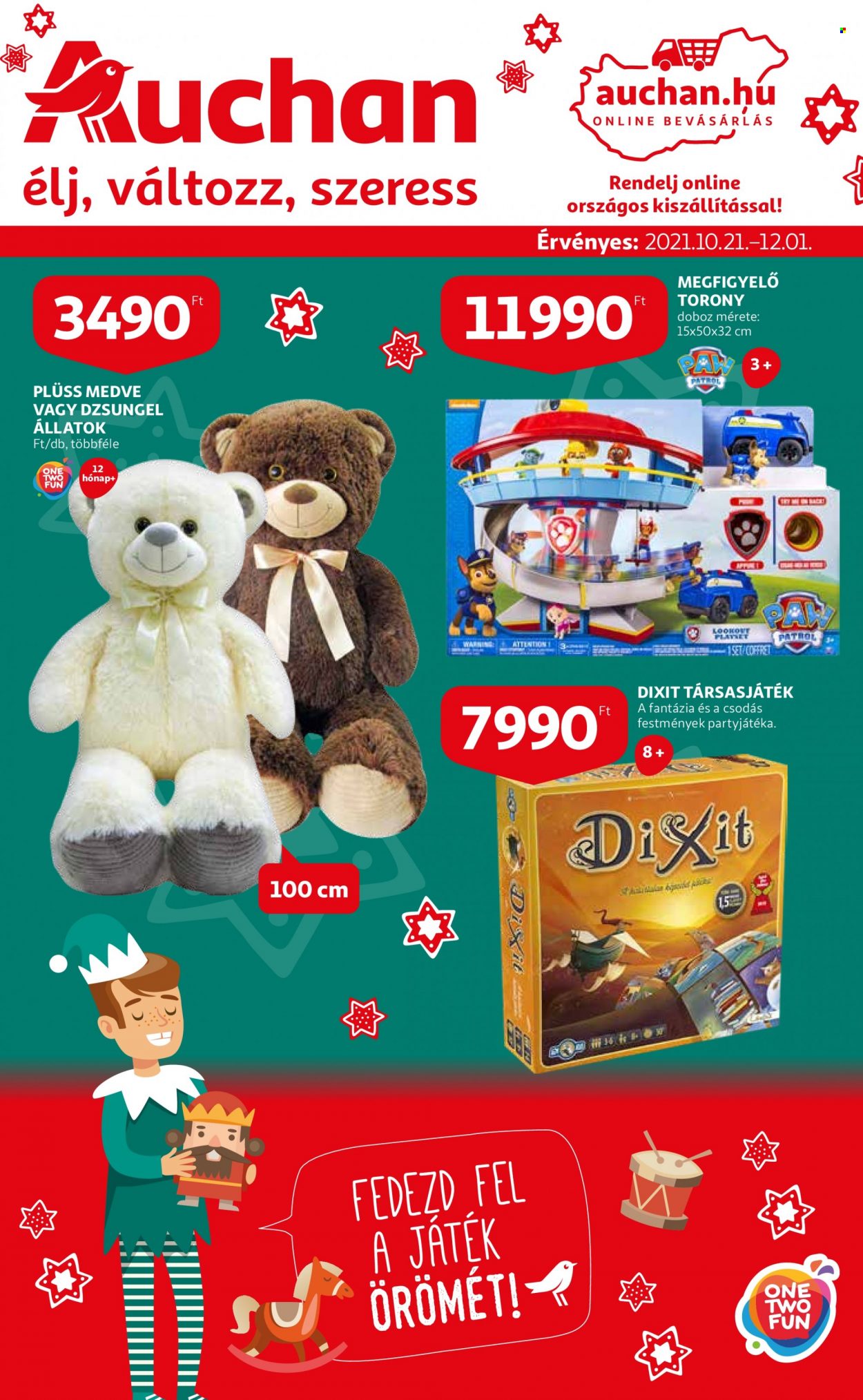 thumbnail - Auchan akciós újsága  - 2021.10.21 - 2021.12.01 - Akciós termékek - DiXit, plüss.  1. Oldal