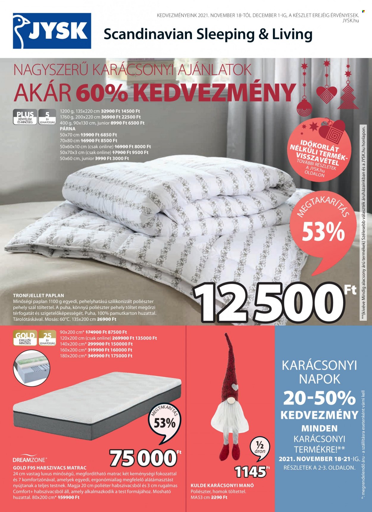 JYSK akciós újságok - 2021.11.18 - 2021.12.01. Oldal 1