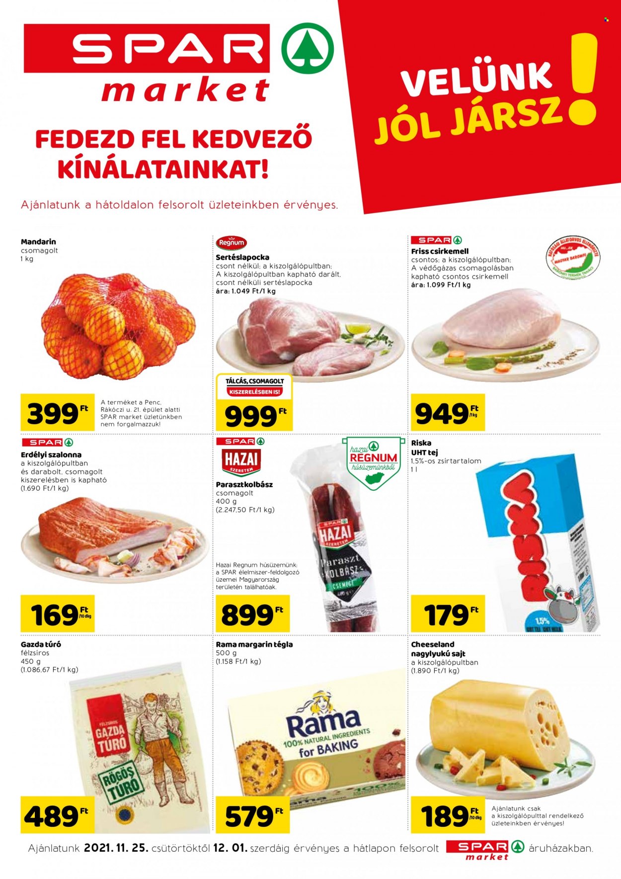 SPAR market akciós újságok - 2021.11.25 - 2021.12.01. Oldal 1
