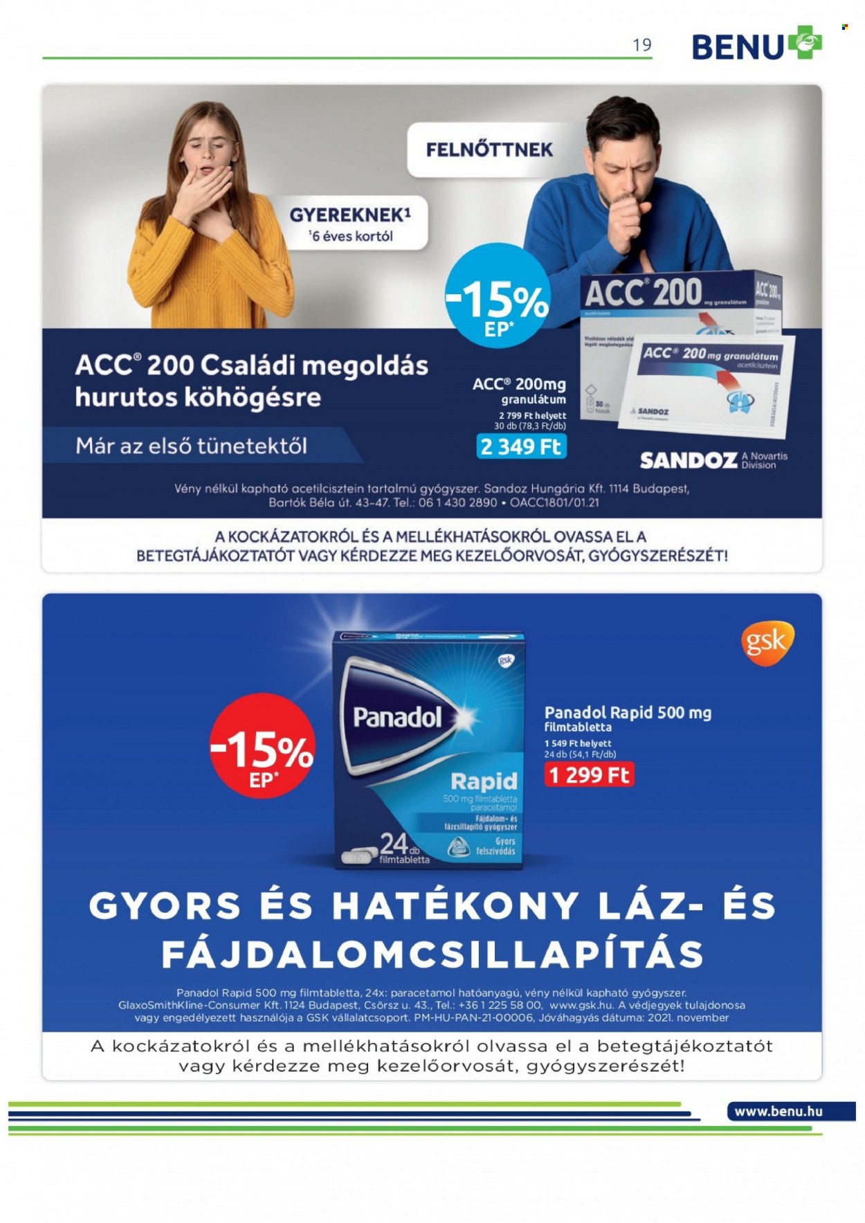 BENU Gyógyszertár akciós újságok - 2021.12.01 - 2021.12.31. Oldal 19