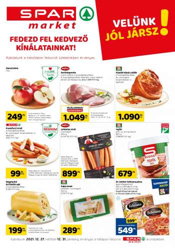 Újság SPAR market - 2021.12.27 - 2021.12.31.