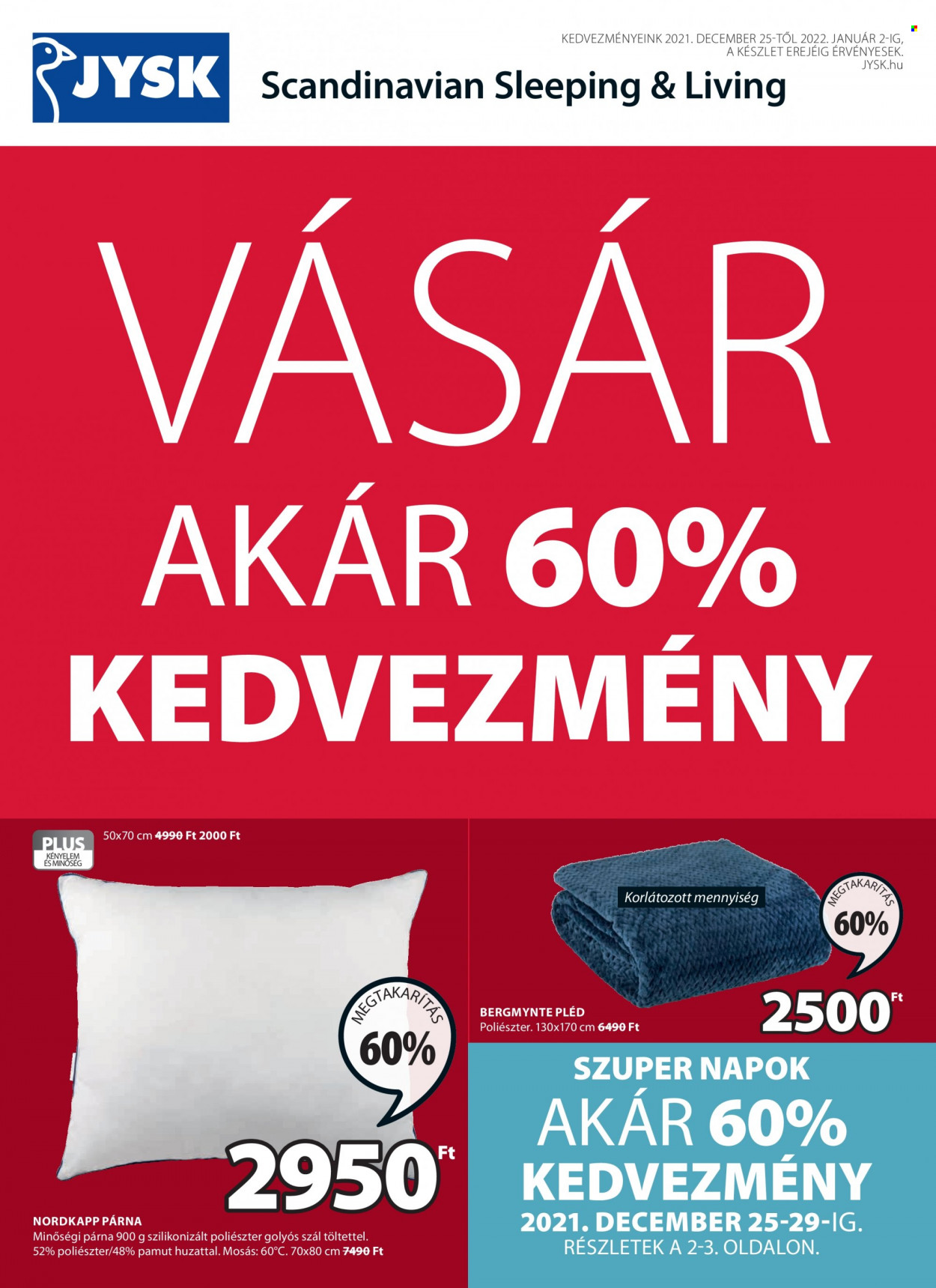 JYSK akciós újságok - 2021.12.25 - 2022.01.02. Oldal 1