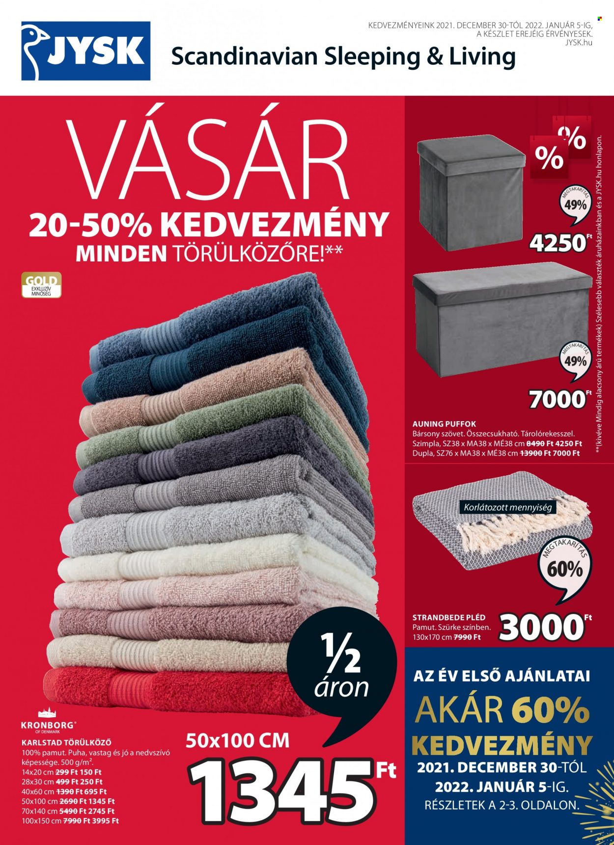 JYSK akciós újságok - 2021.12.30 - 2022.01.05. Oldal 1