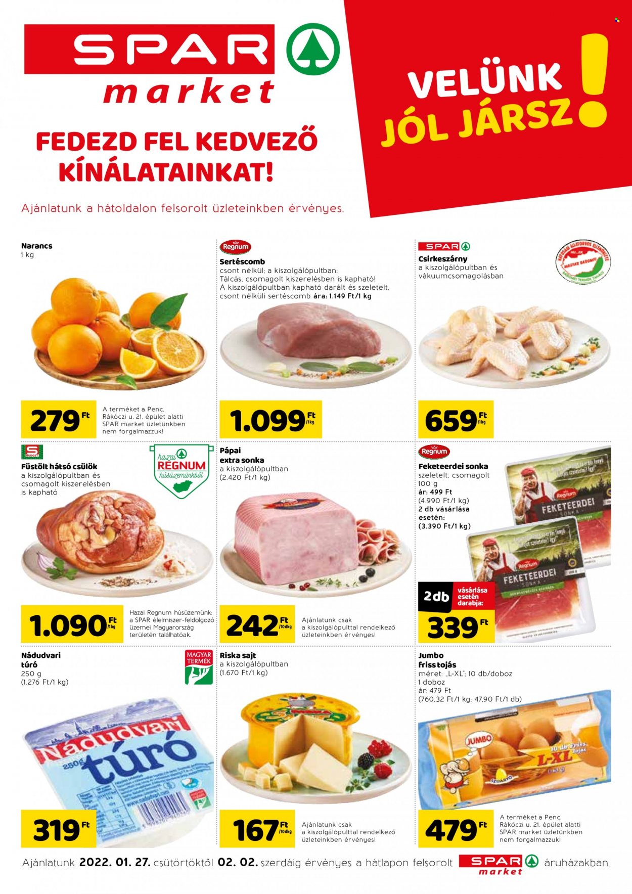 SPAR market akciós újságok - 2022.01.27 - 2022.02.02. Oldal 1