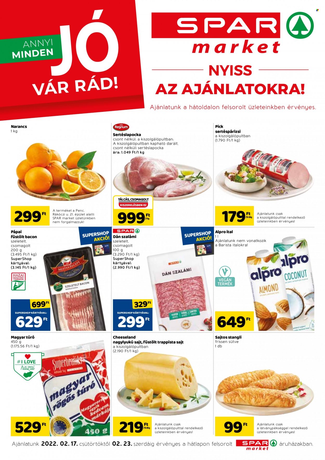 SPAR market akciós újságok - 2022.02.17 - 2022.02.23. Oldal 1