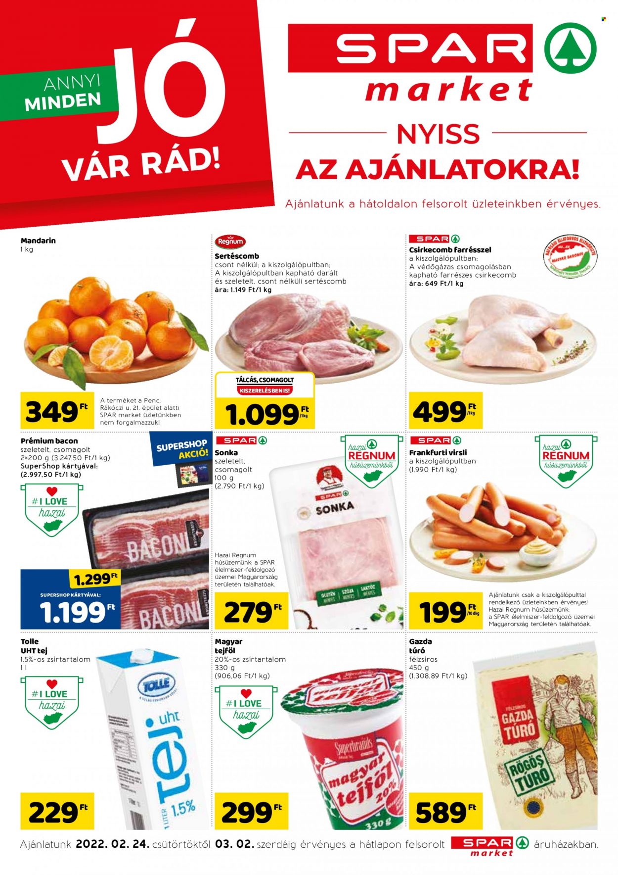 SPAR market akciós újságok - 2022.02.24 - 2022.03.02. Oldal 1