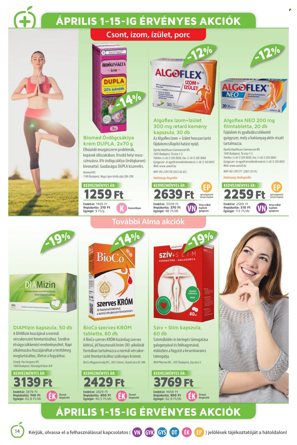 Alma Gyógyszertárak akciós újságok - 2022.04.01 - 2022.04.30. Oldal 14