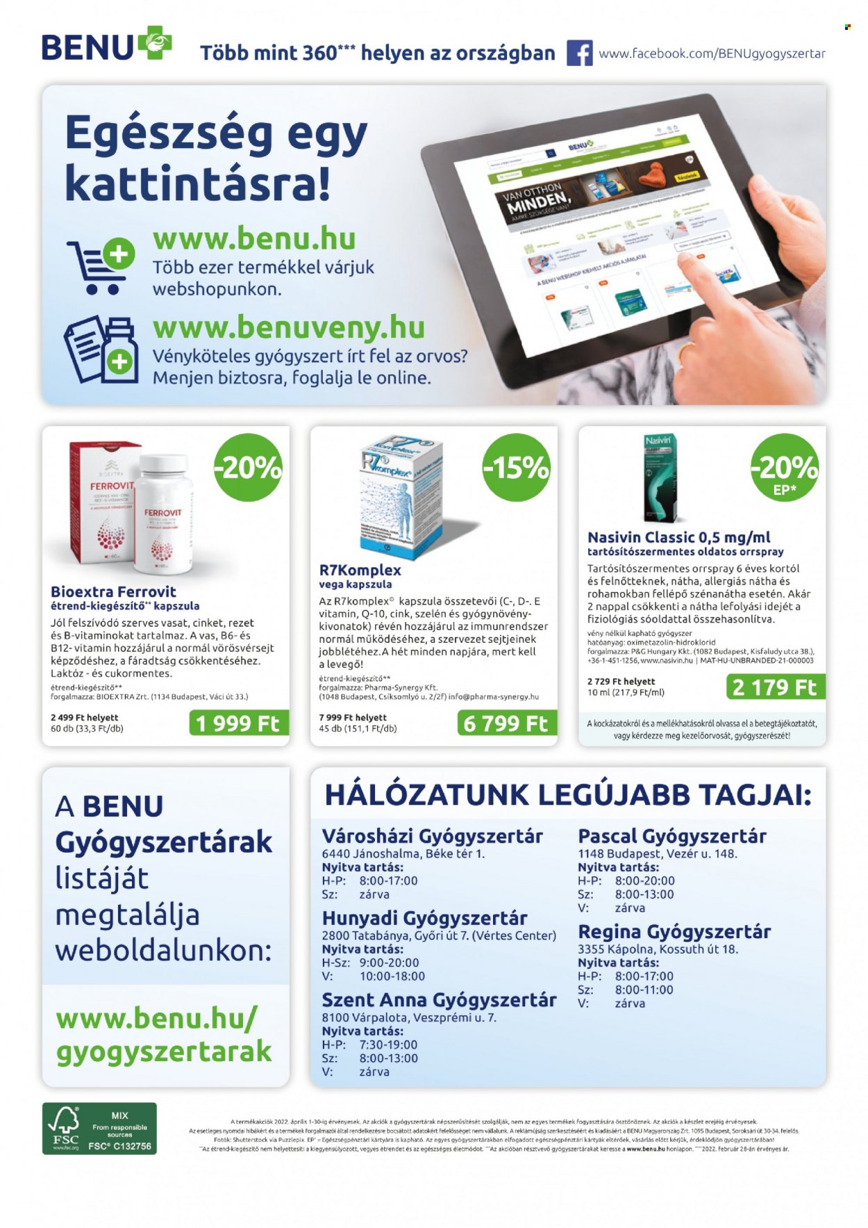 BENU Gyógyszertár akciós újságok - 2022.04.01 - 2022.04.30. Oldal 32