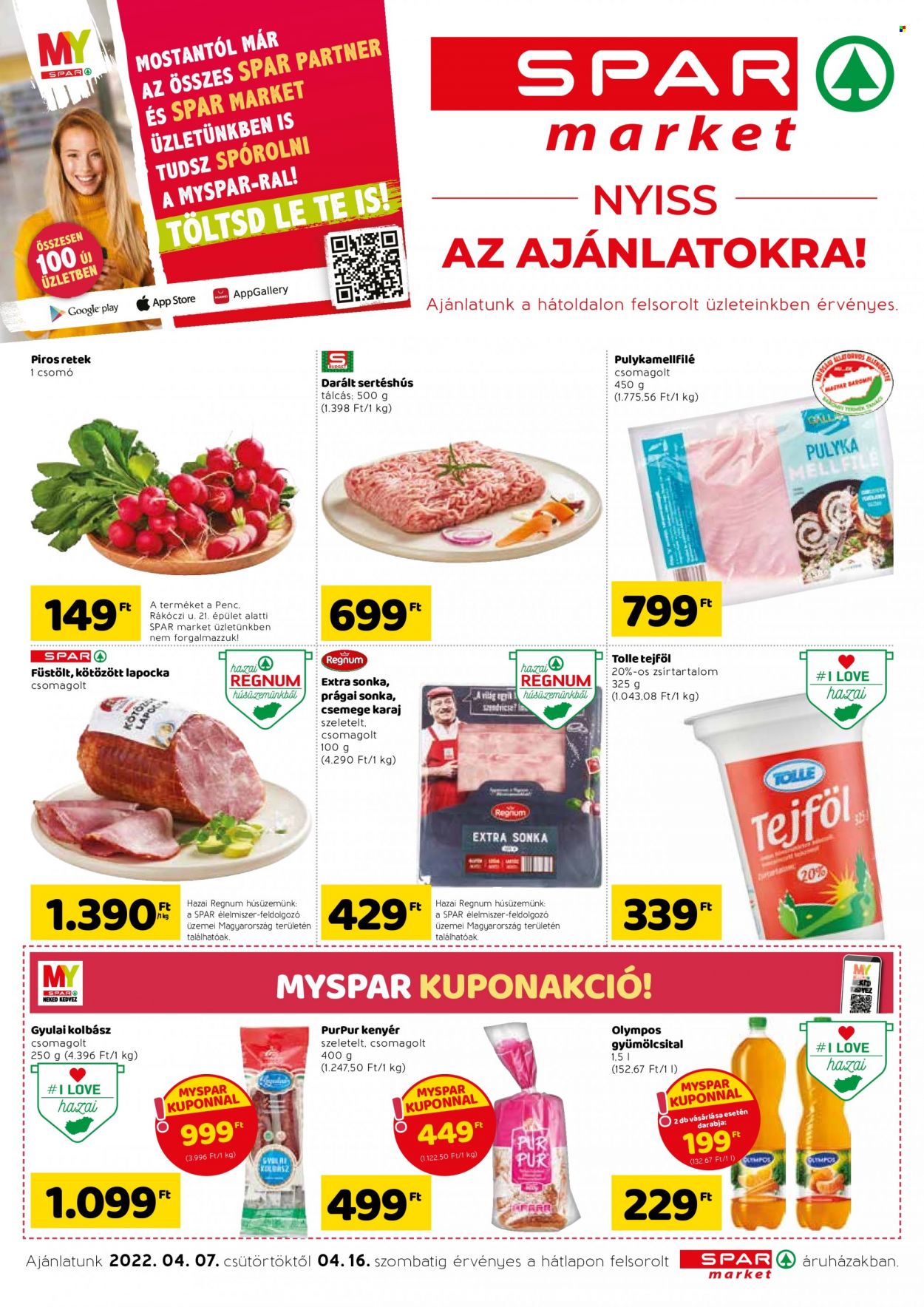 SPAR market akciós újságok - 2022.04.07 - 2022.04.16. Oldal 1