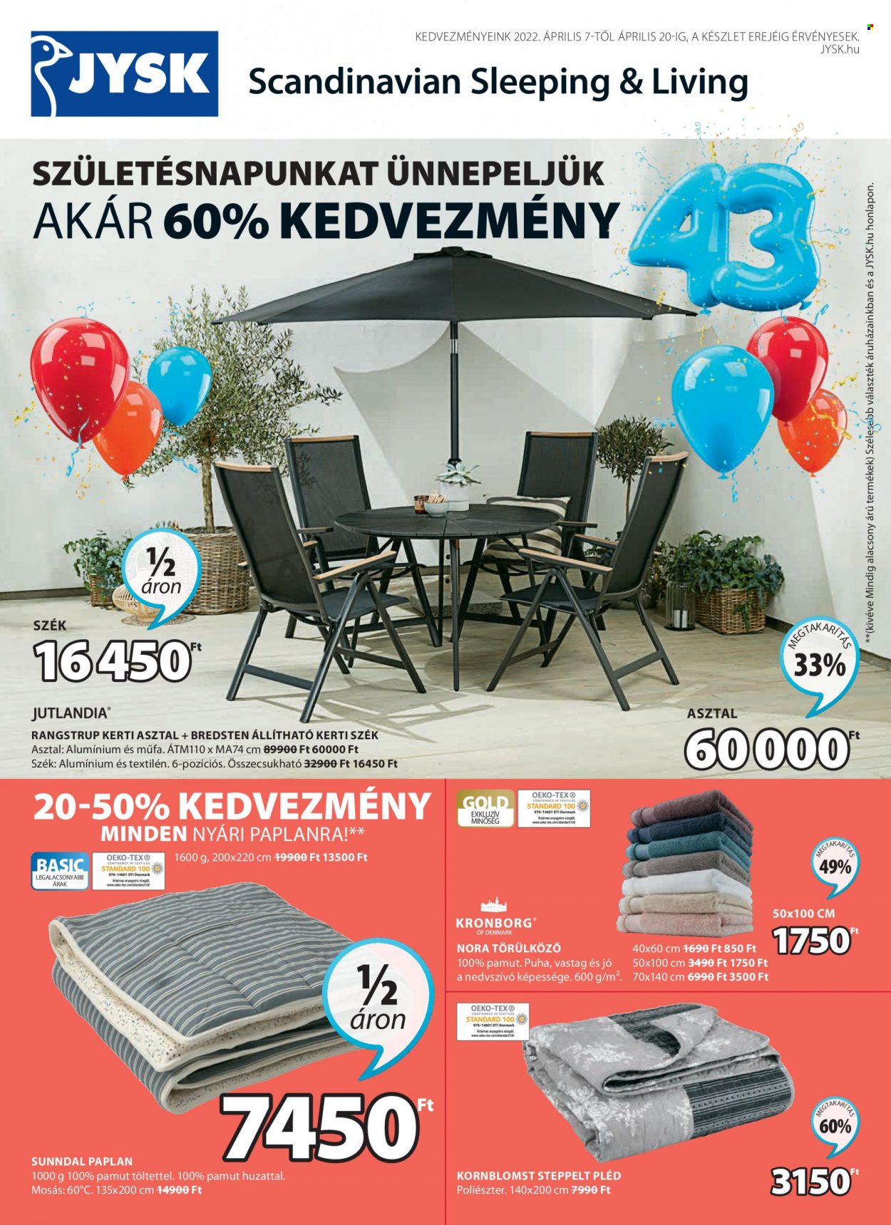 JYSK akciós újságok - 2022.04.07 - 2022.04.20. Oldal 1