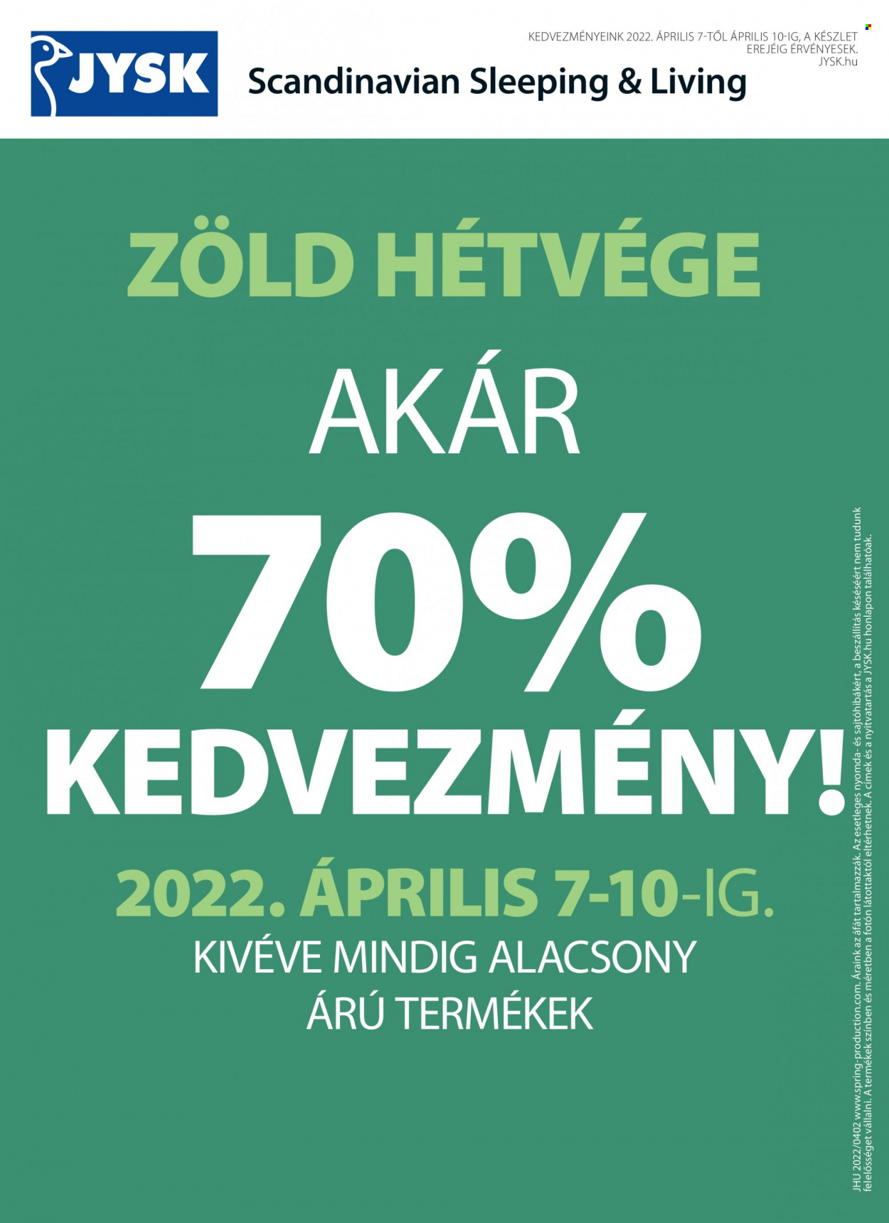 JYSK akciós újságok - 2022.04.07 - 2022.04.20. Oldal 24