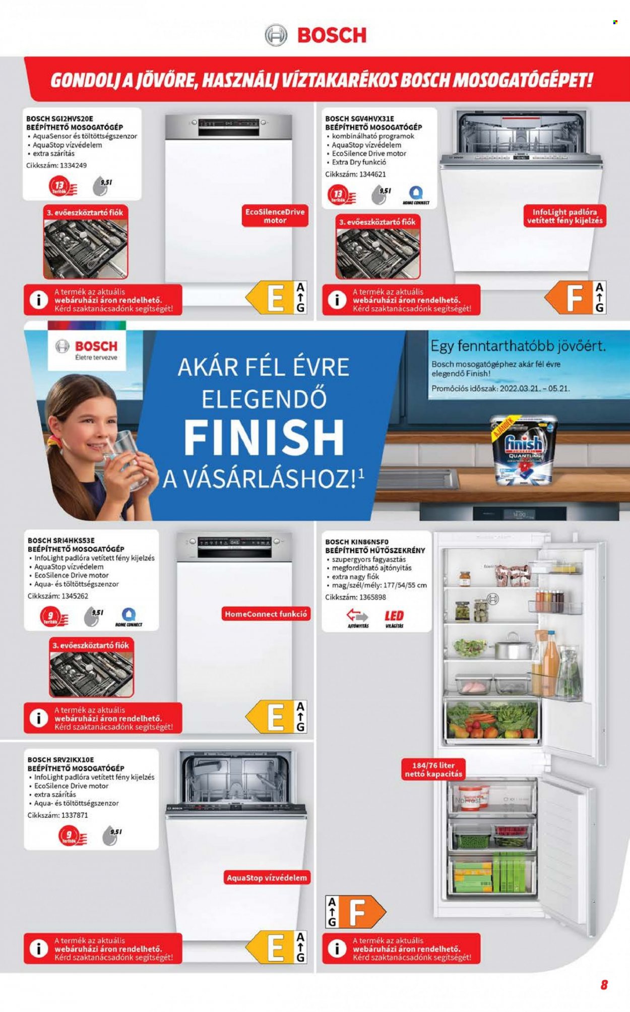 thumbnail - MediaMarkt akciós újsága  - 2022.05.05 - 2022.05.29 - Akciós termékek - Bosch, hűtőszekrény, mosogatógép.  8. Oldal