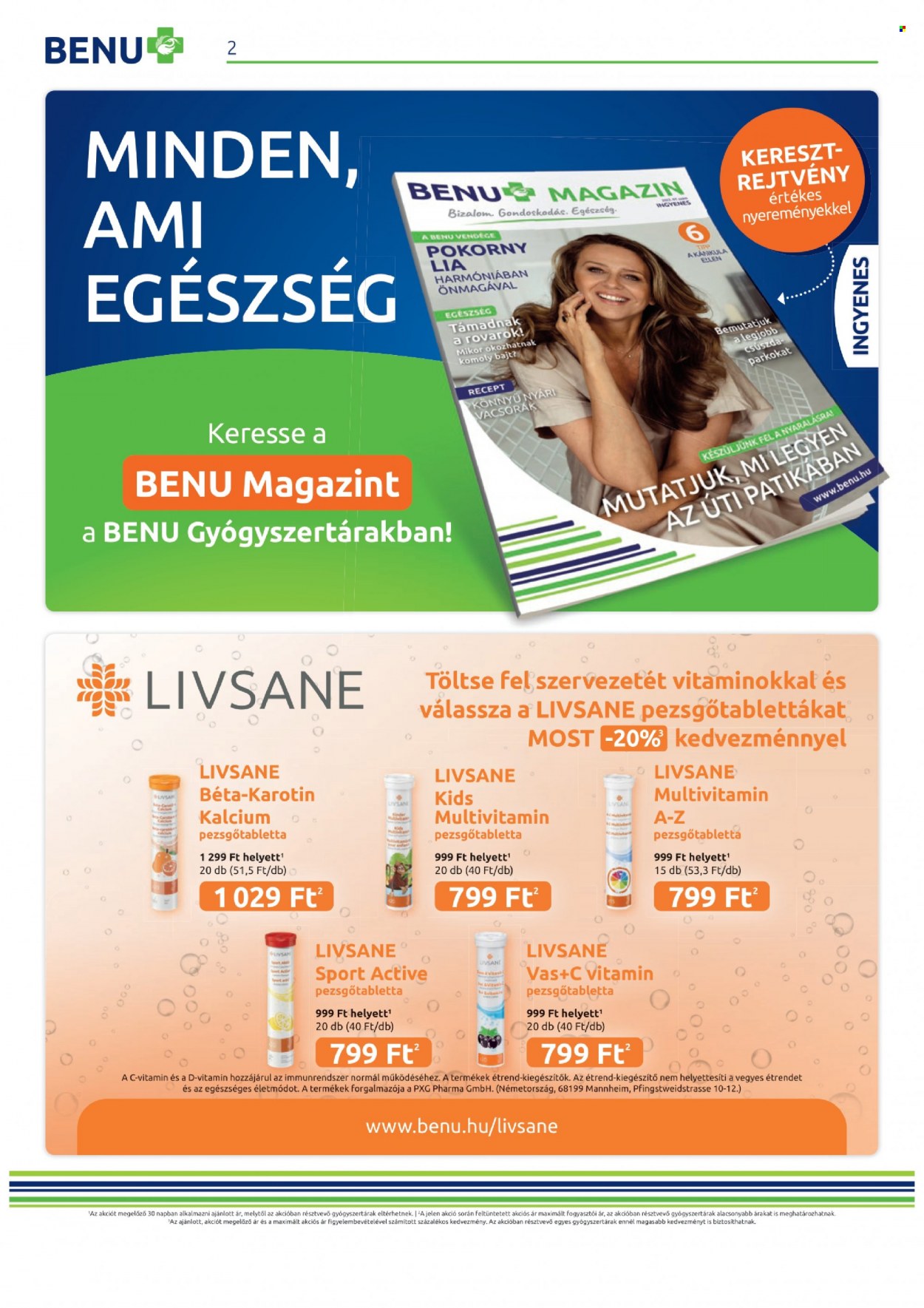 BENU Gyógyszertár akciós újságok - 2022.07.01 - 2022.07.31. Oldal 2