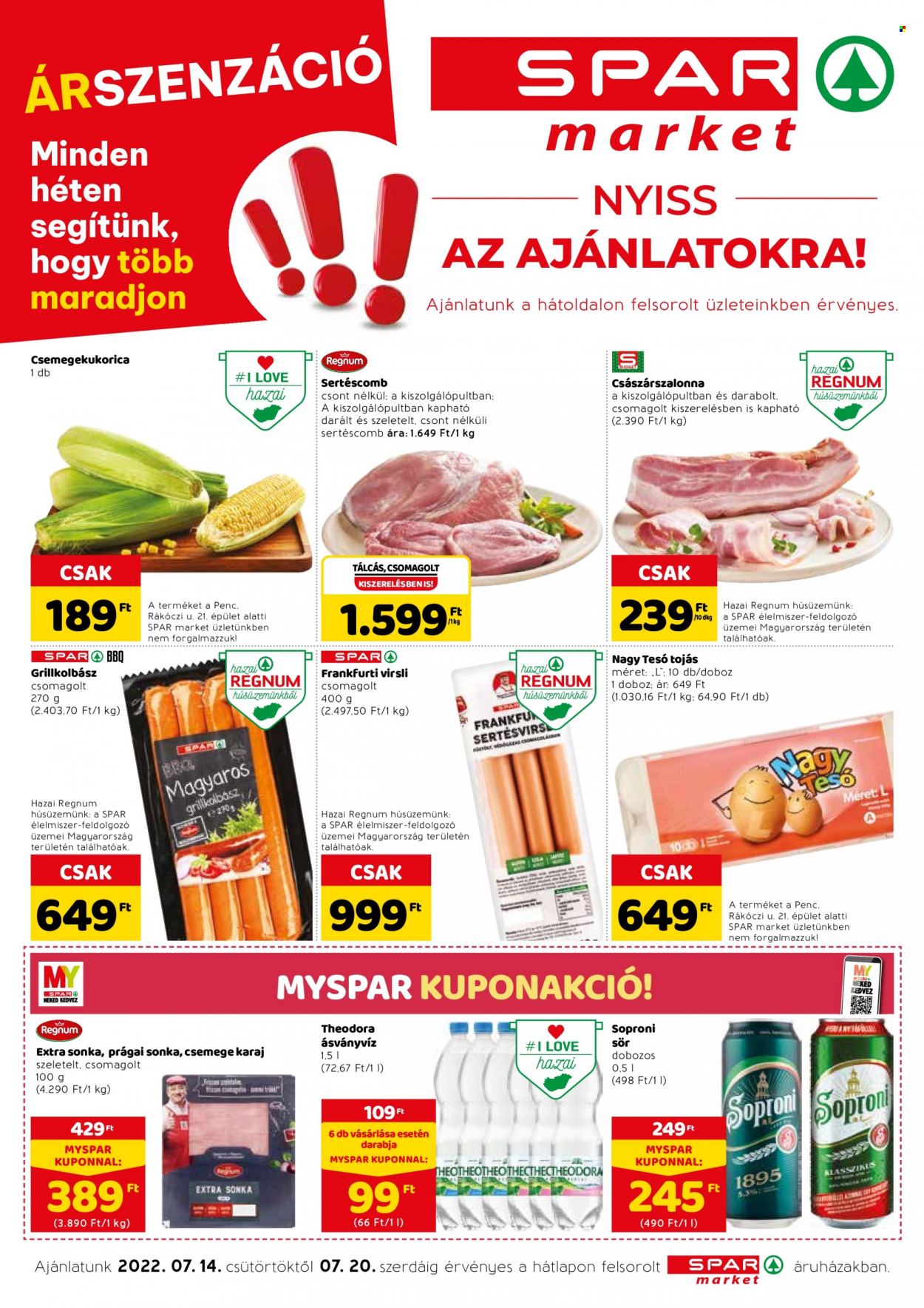 SPAR market akciós újságok - 2022.07.14 - 2022.07.20. Oldal 1